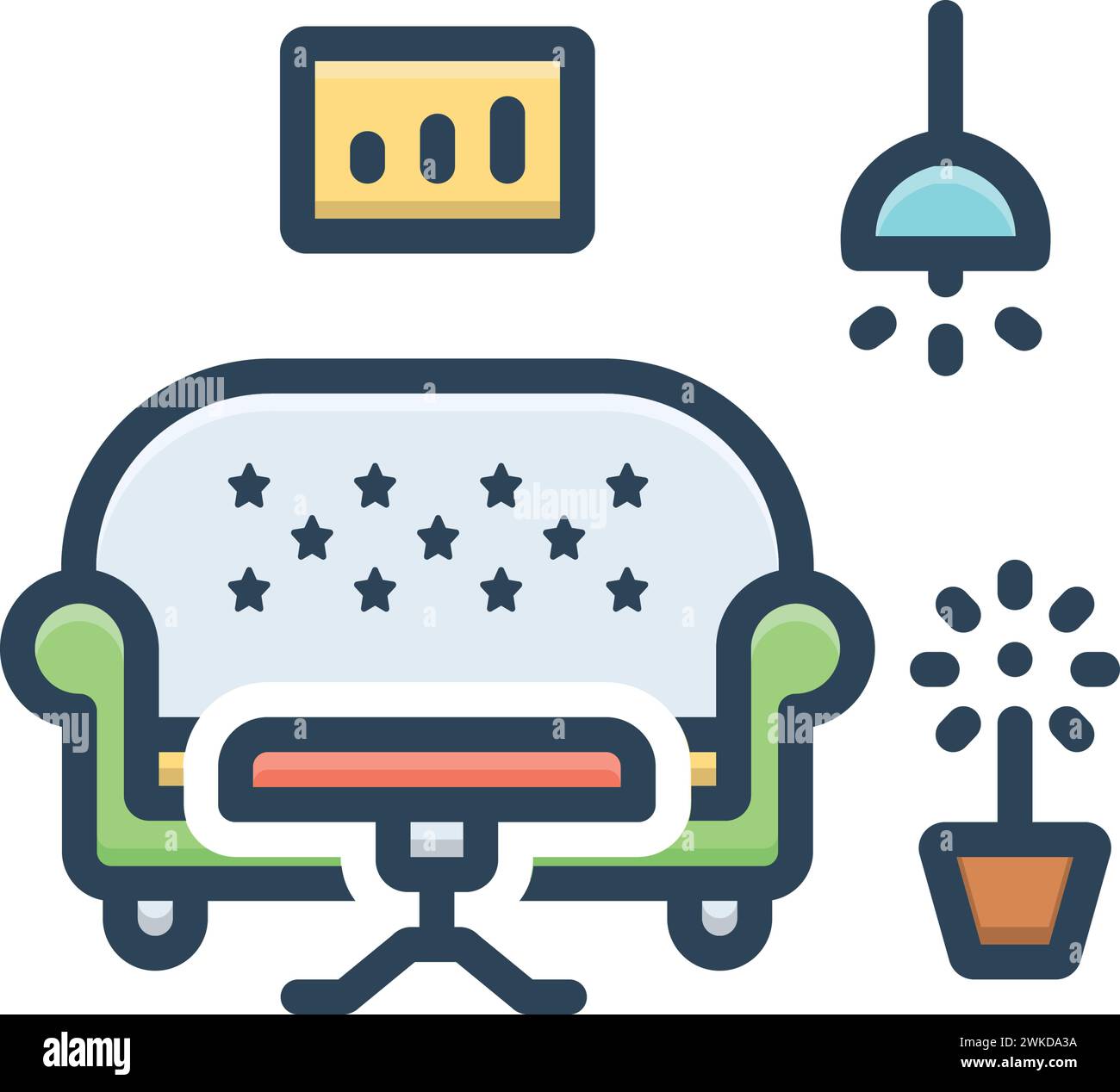 Icon for lobby,waiting room,lounge Stock Vector