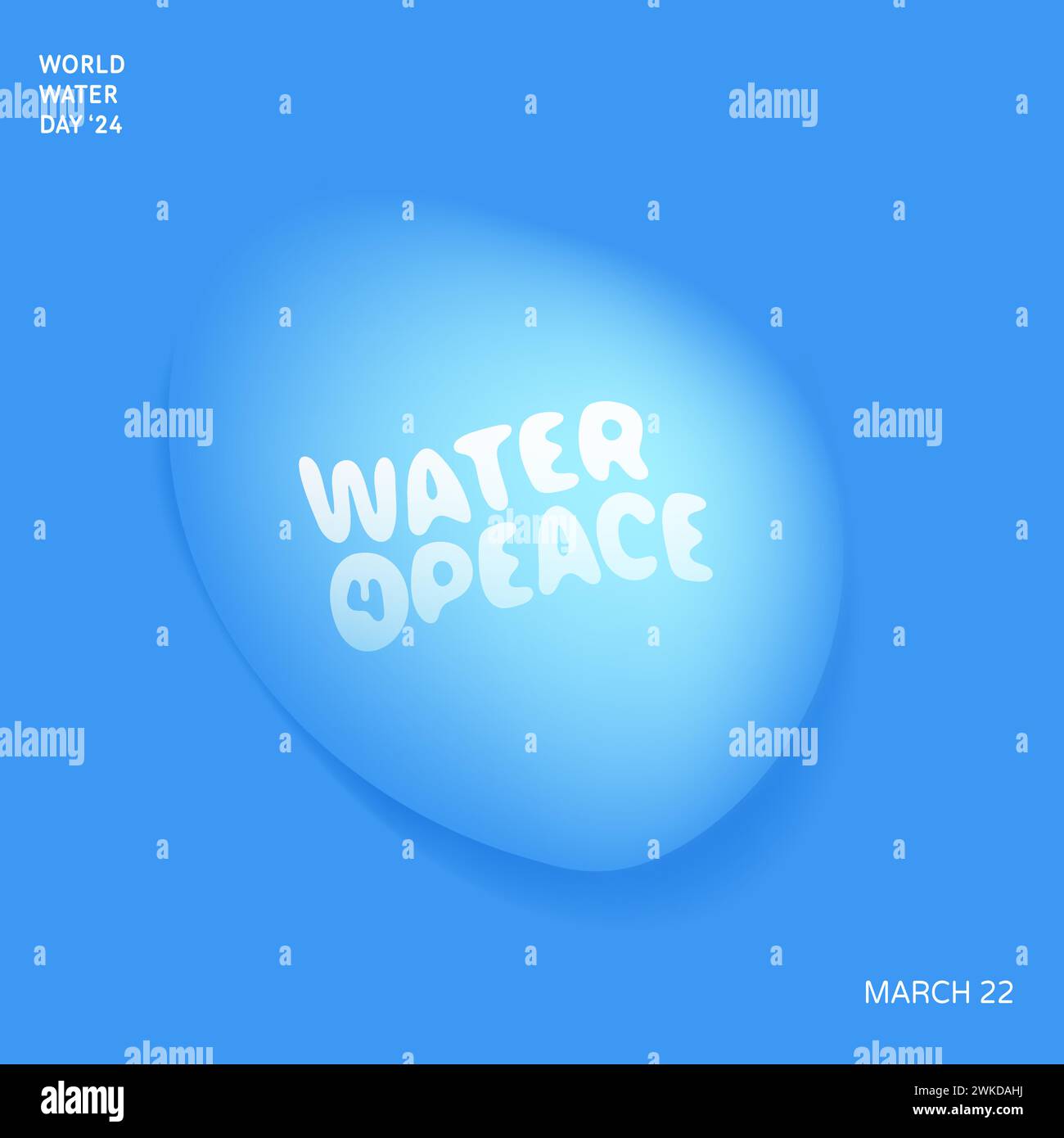 Design for world water day with water for peace theme 2024 Stock Vector