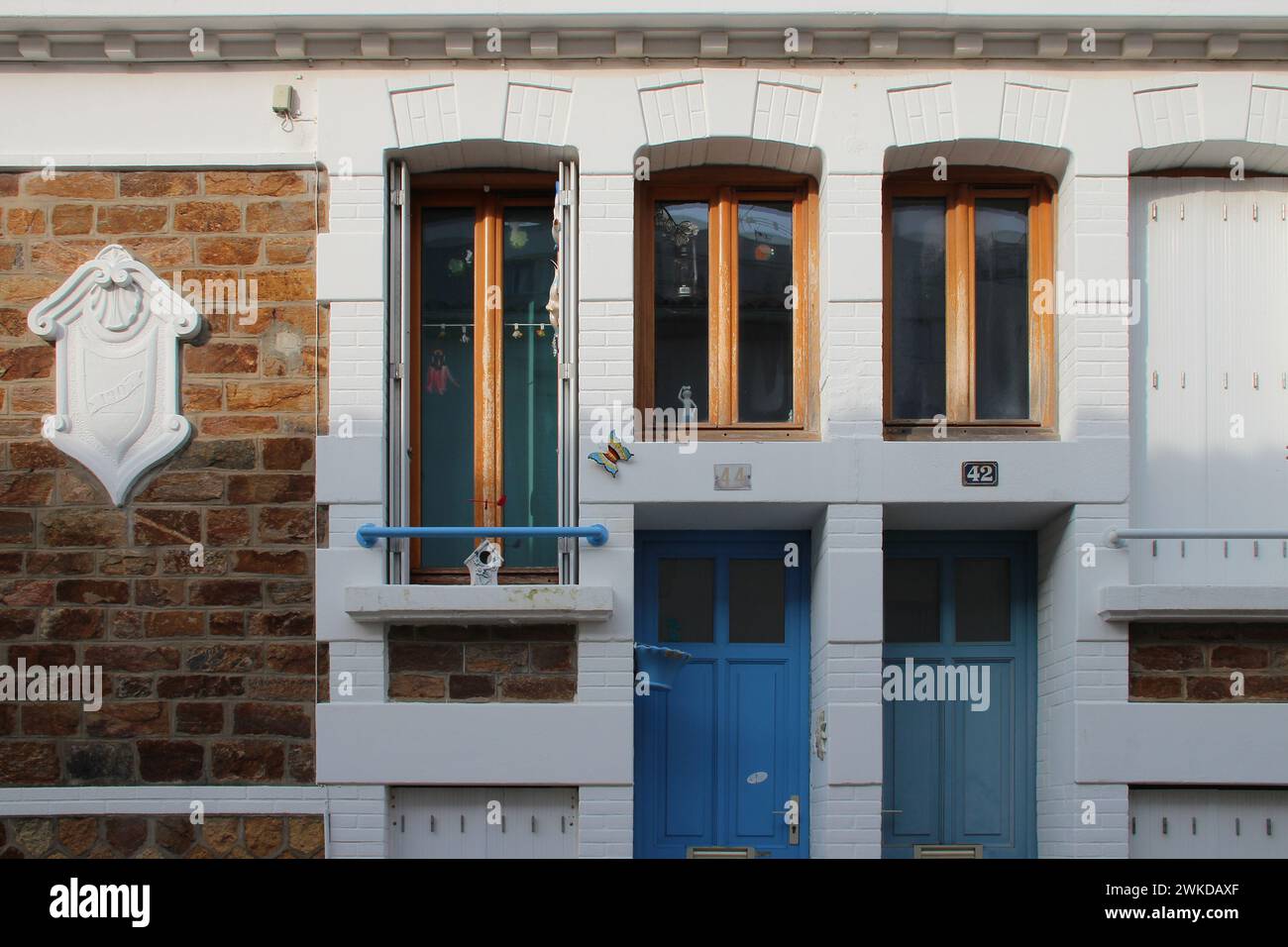 millstone houses in les sablesd'olonne in vendée in france Stock Photo