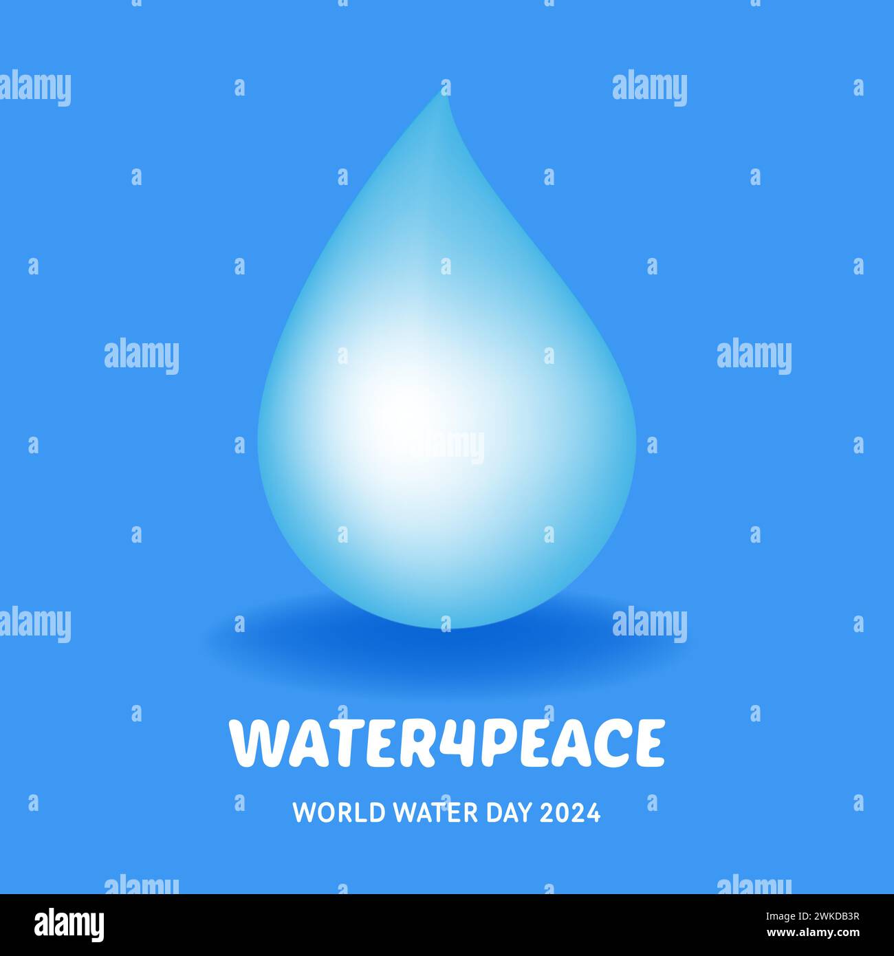 Design for world water day with water for peace theme. 2024 Stock