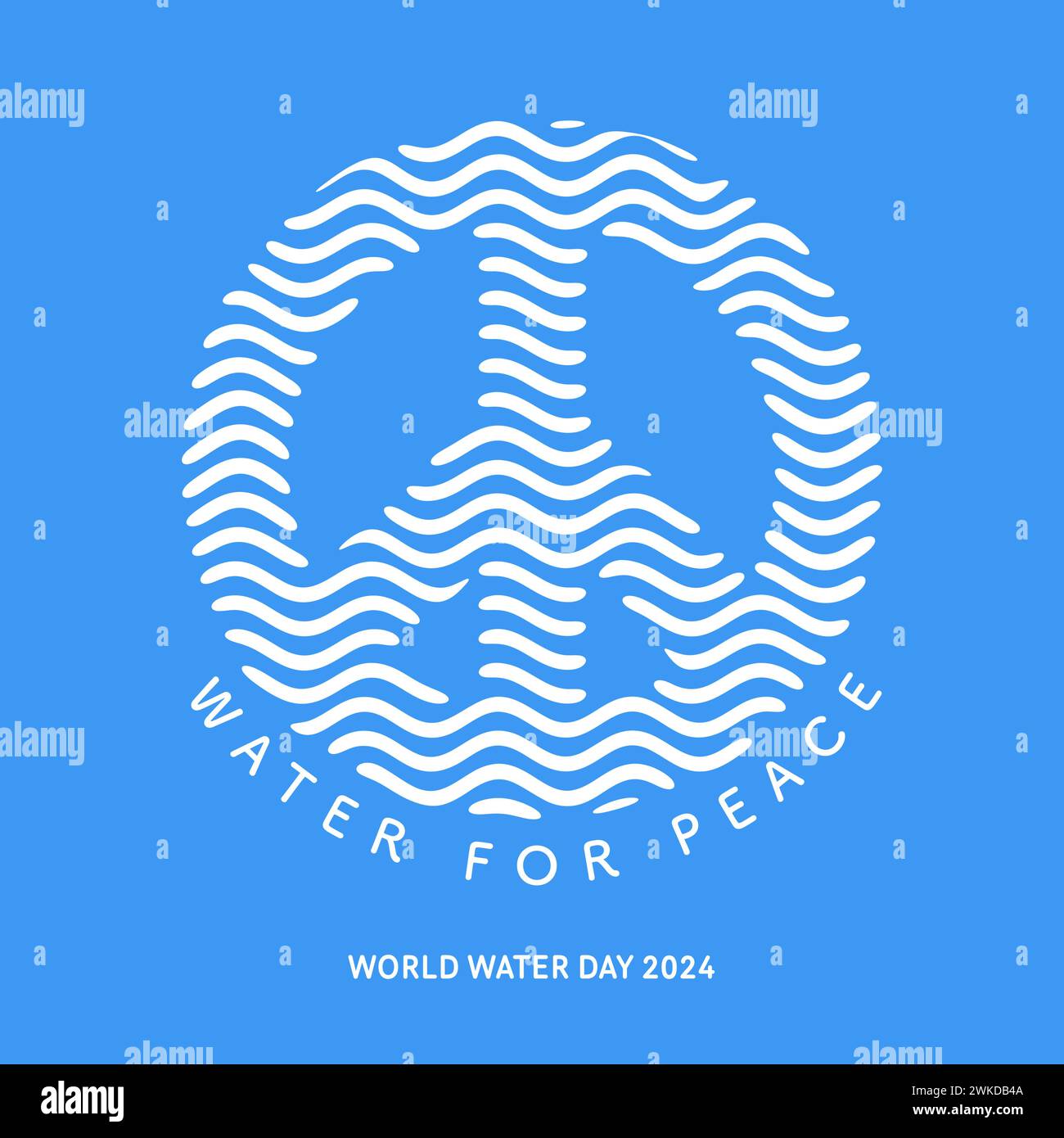 Design for world water day with water for peace theme. 2024 Stock