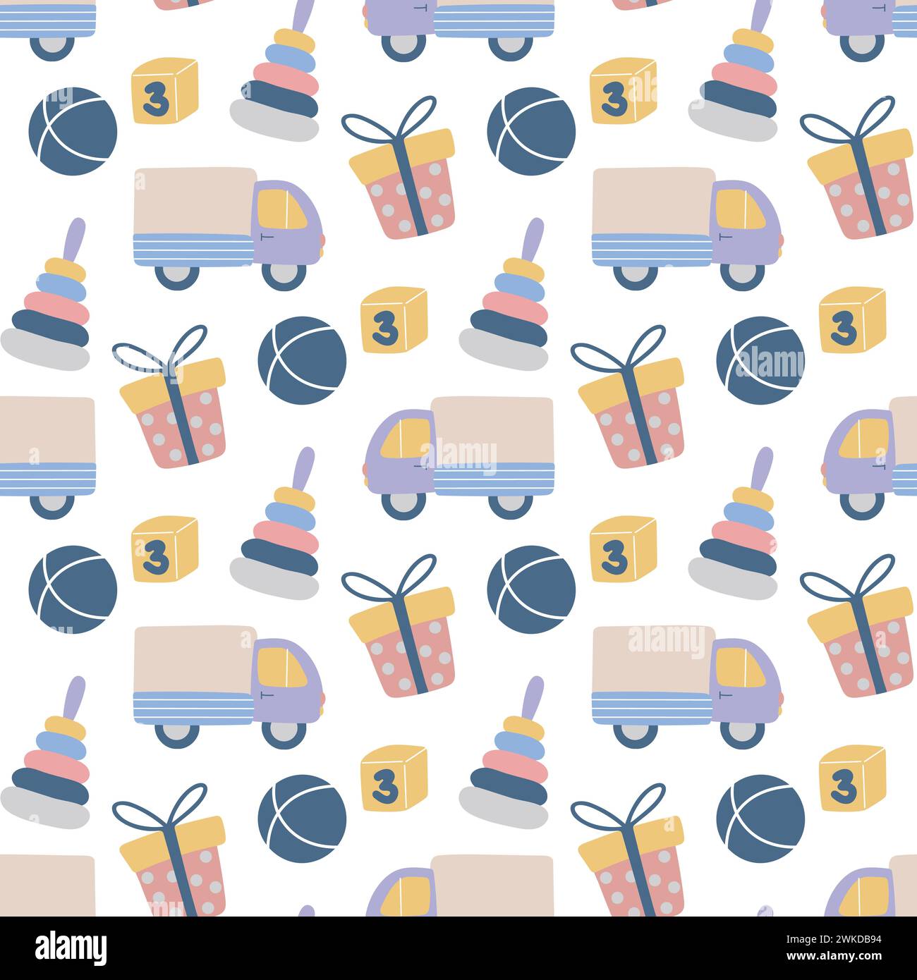 Baby toys seamless pattern vector illustration Stock Vector Image & Art ...