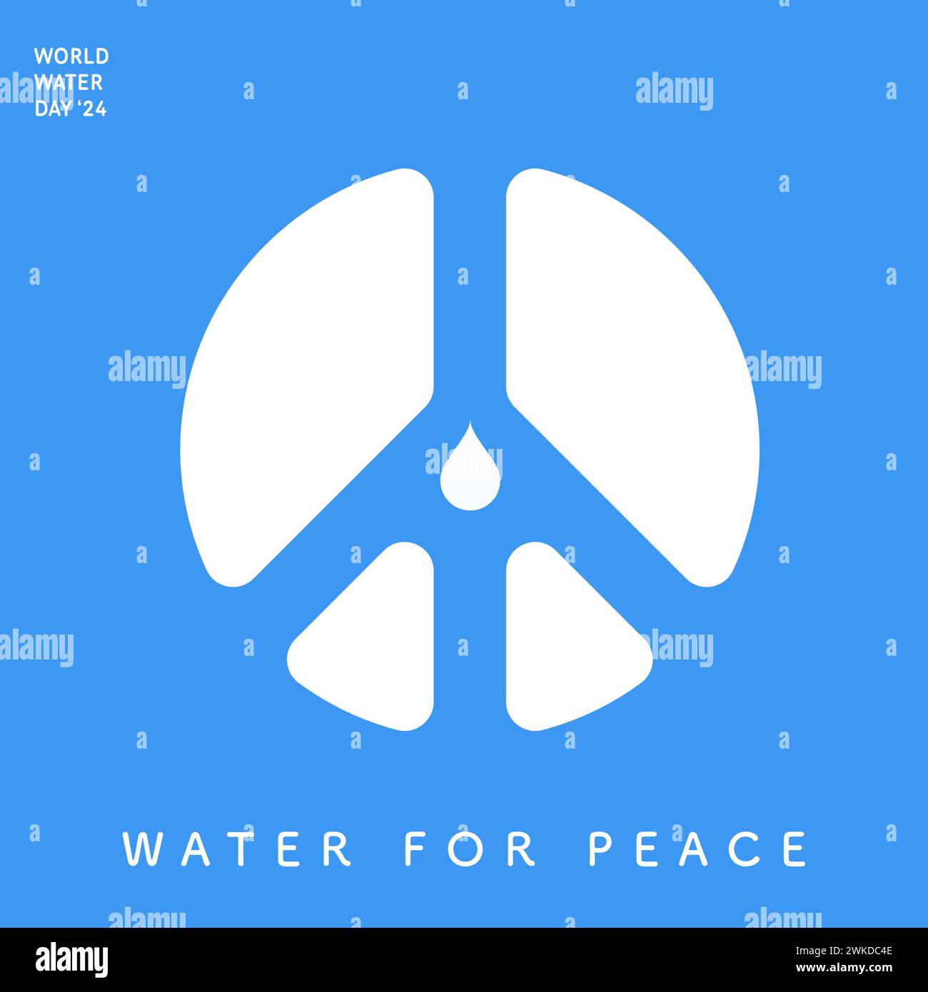 Design for world water day with water for peace theme. 2024 Stock