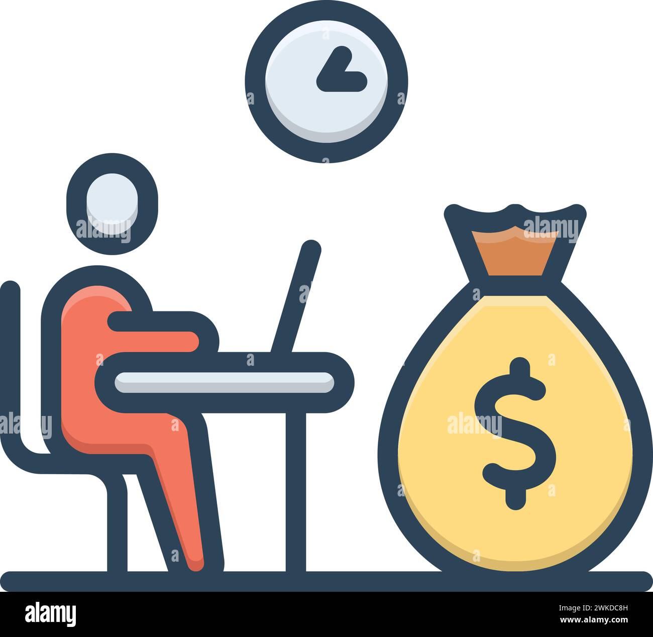 Icon for wages,salary Stock Vector