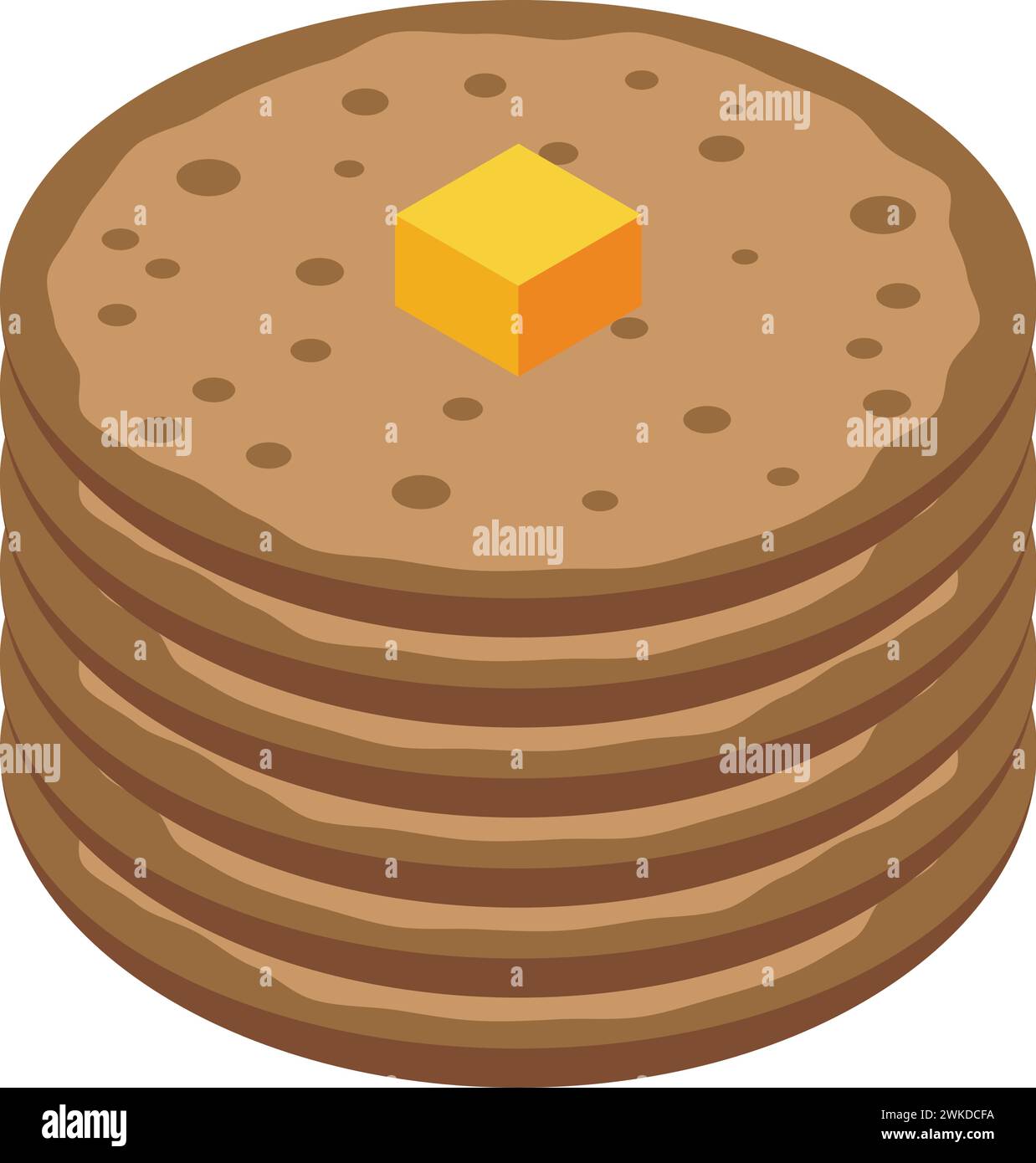 Butter pancake icon isometric vector. Food chocolate. Family stack ...
