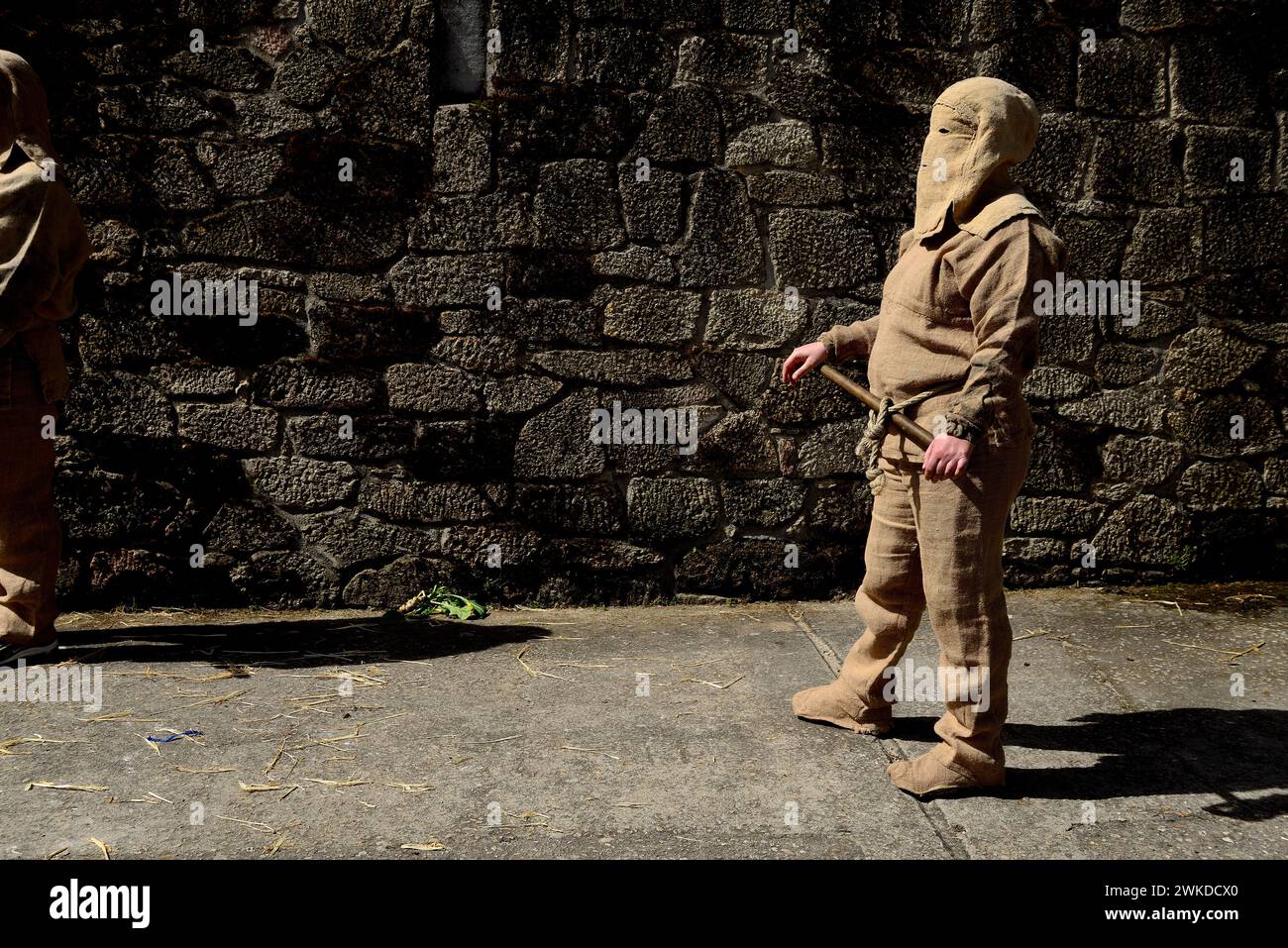 Entroido of the Bear of Salcedo (A Pobra do Brollon, Lugo) in Vibo Mask, Vilariño de Conso, Ourense, Spain Stock Photo