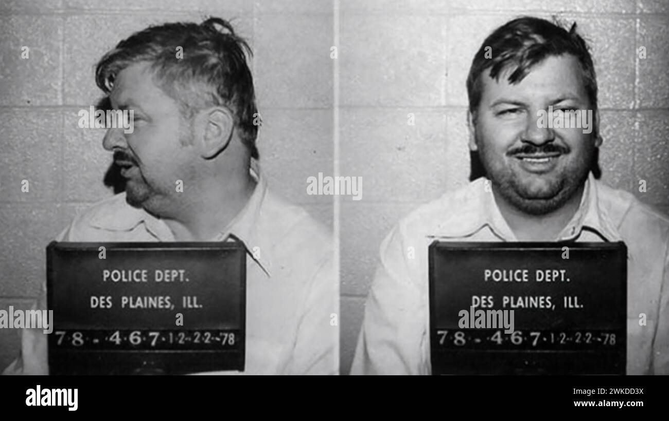 Serial killer John Wayne Gacy mug shot taken by the Des Plaines Serial killer John Wayne Gacy mug shot taken by the Des Plaines