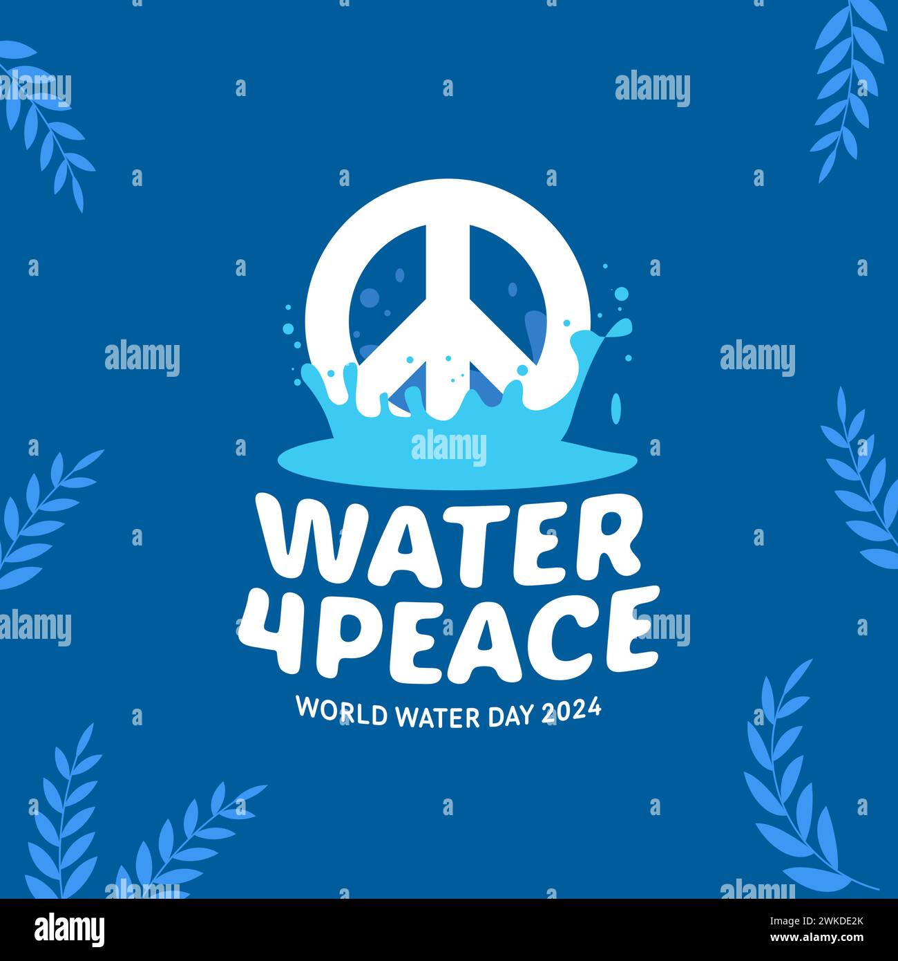 Design for world water day with water for peace theme. 2024 Stock