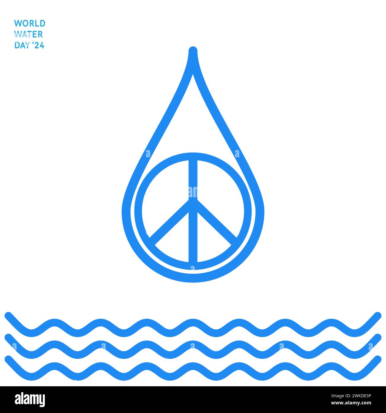 Design for world water day with water for peace theme. 2024 Stock