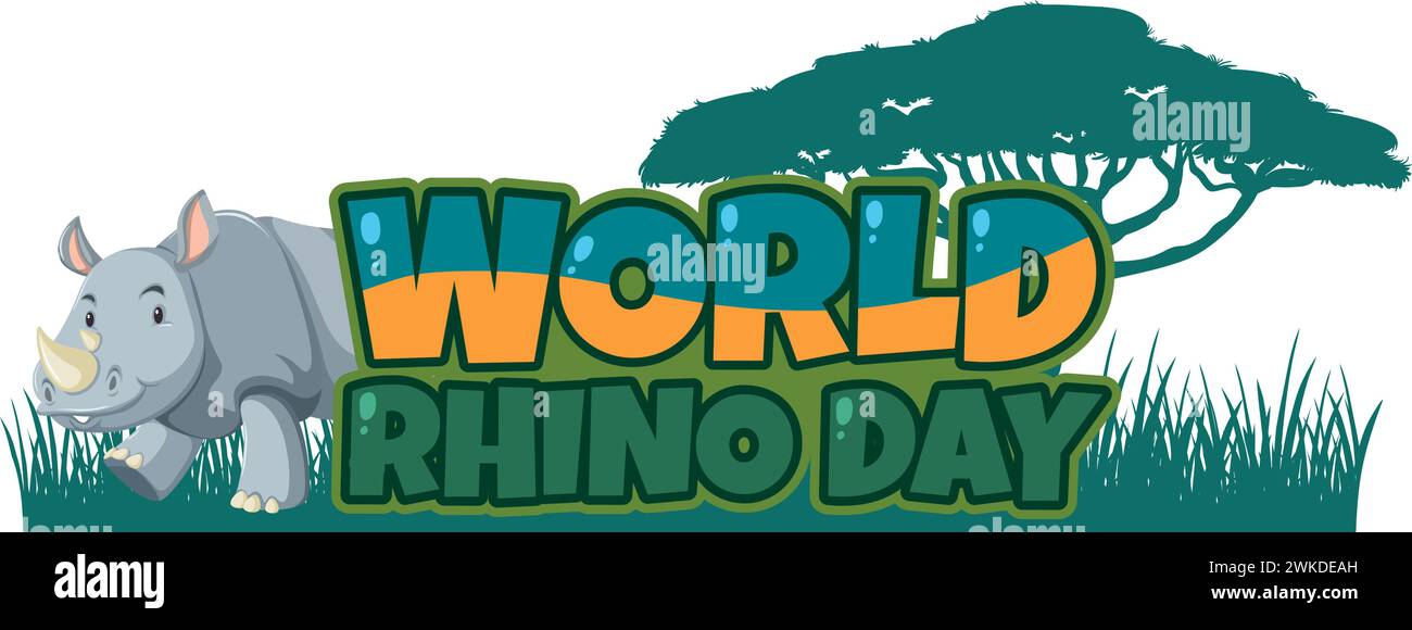 Colorful vector graphic for World Rhino Day event Stock Vector Image ...