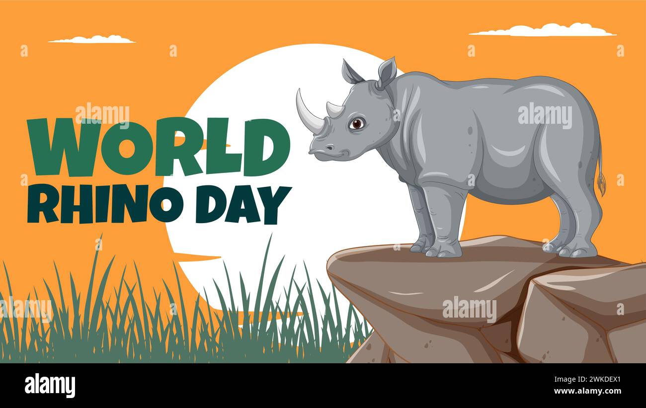 Vector illustration of a rhino for World Rhino Day Stock Vector Image ...