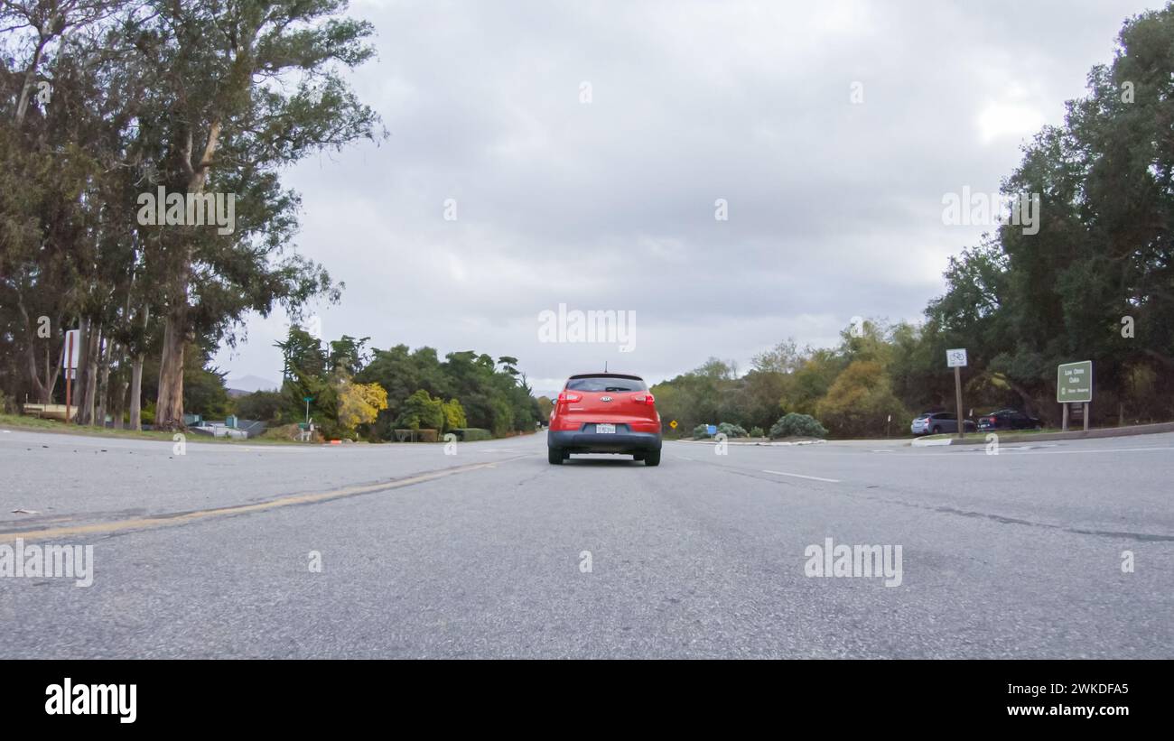 Navigating Morro Bay Streets on Cloudy Winter Day Stock Photo - Alamy