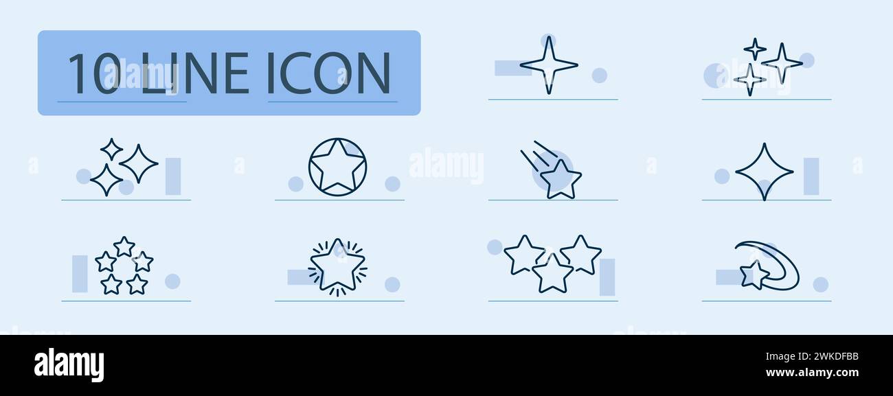 Grade set line icon. Ratings, reviews, stars, excellence, quality, top ...