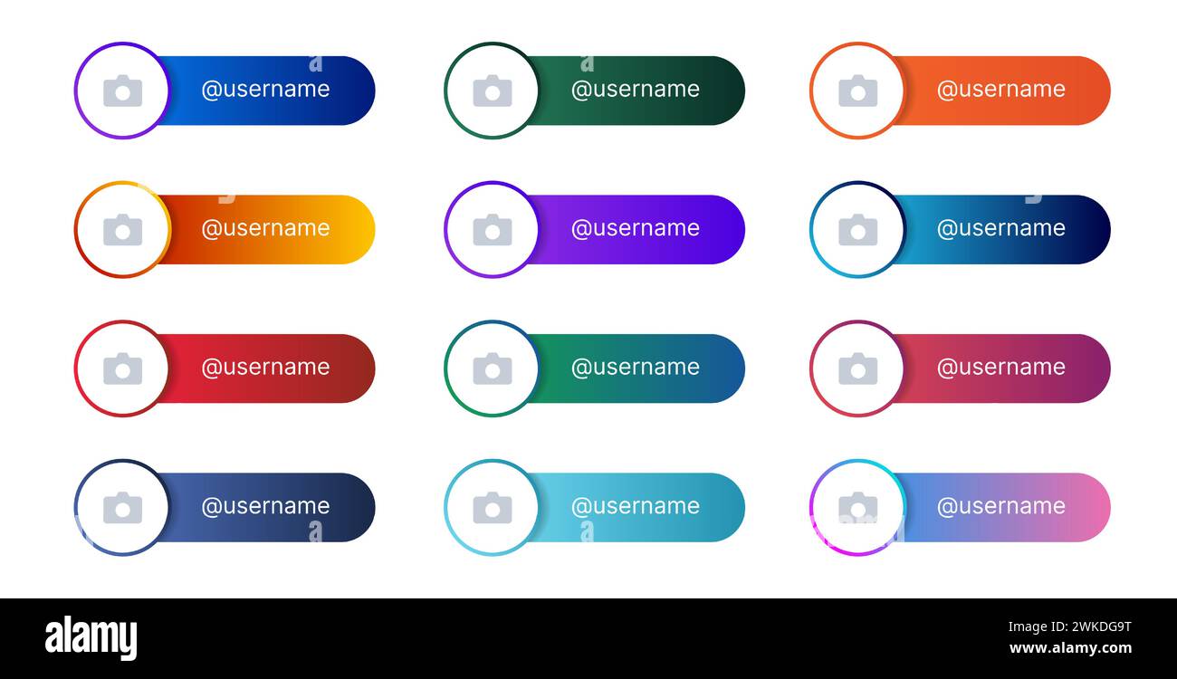 Lower third bar for social media. A box with space for an icon or photo ...