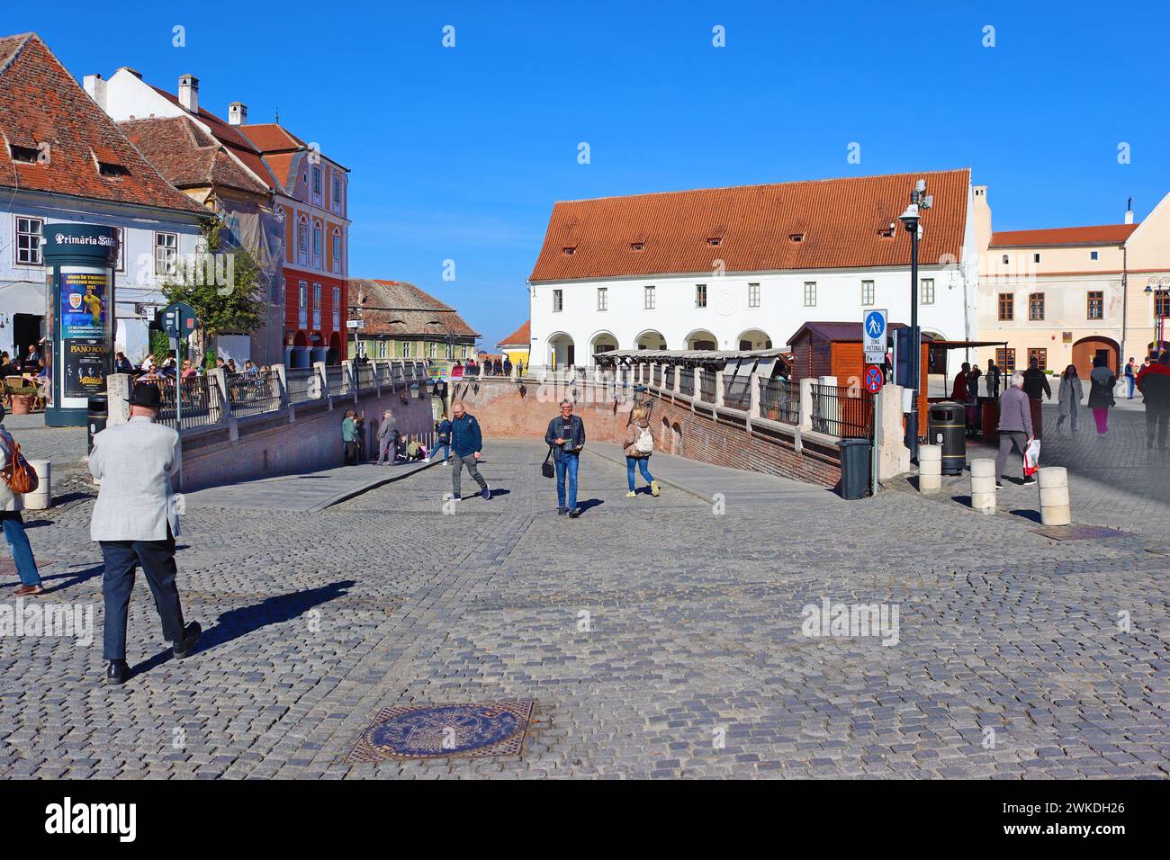 Sibiu, Romania - October 14, 2023: Small Square Stock Photo