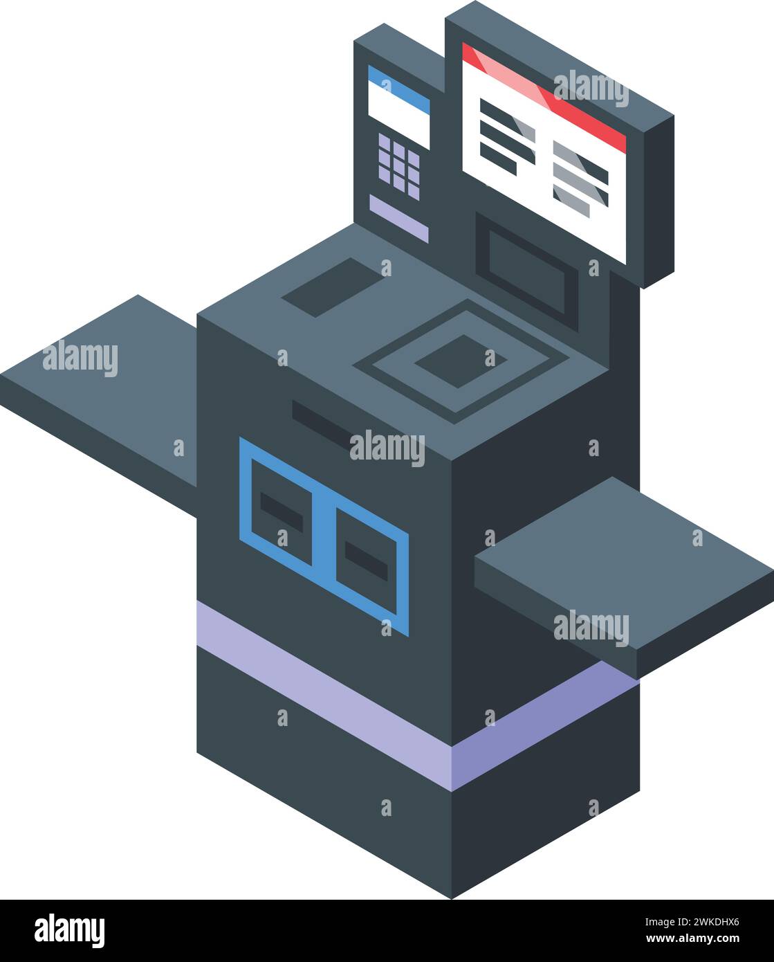 Scan counter store icon isometric vector. Self service. Panel device ...
