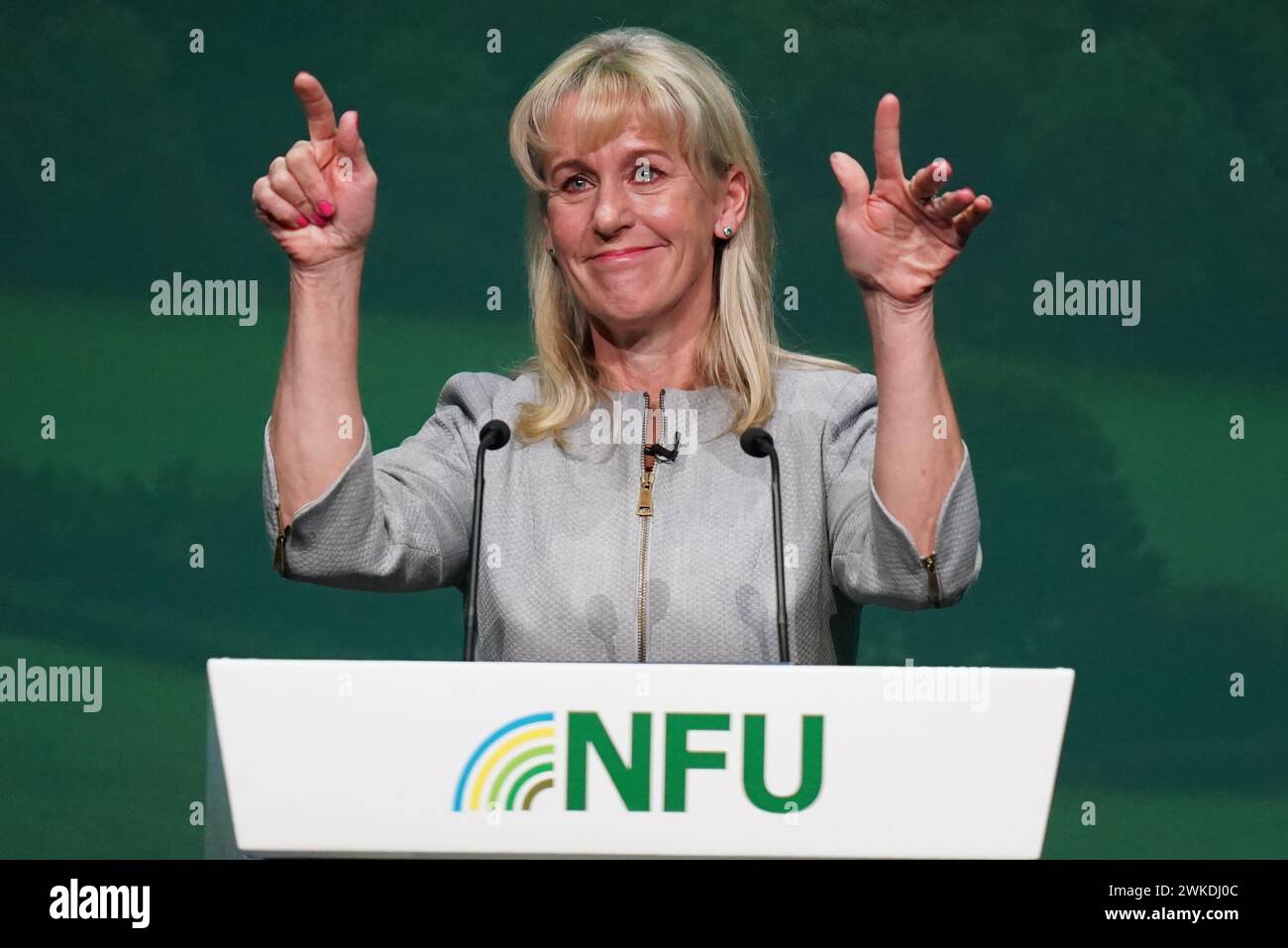 National Farmers' Union (NFU) President Batters speaking during