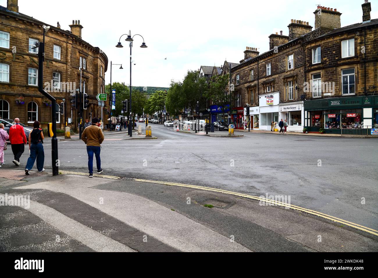 View looking towards Brook street Ilkley Wharfedale Yorkshire UK Stock Photo Alamy