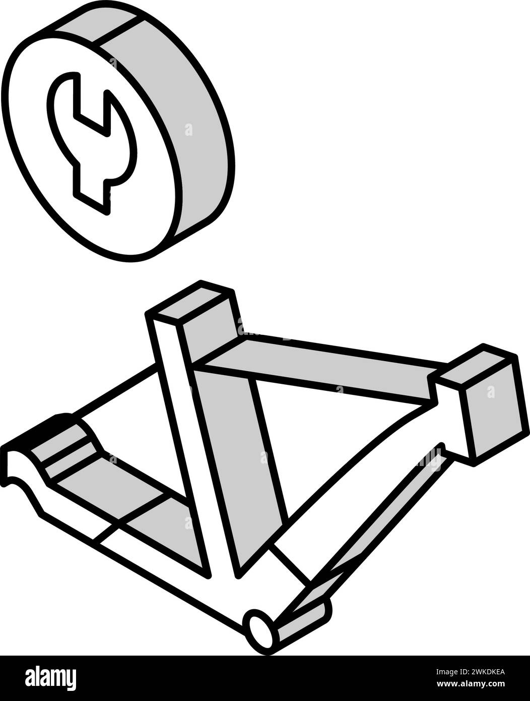 bicycle frame repair isometric icon vector illustration Stock Vector