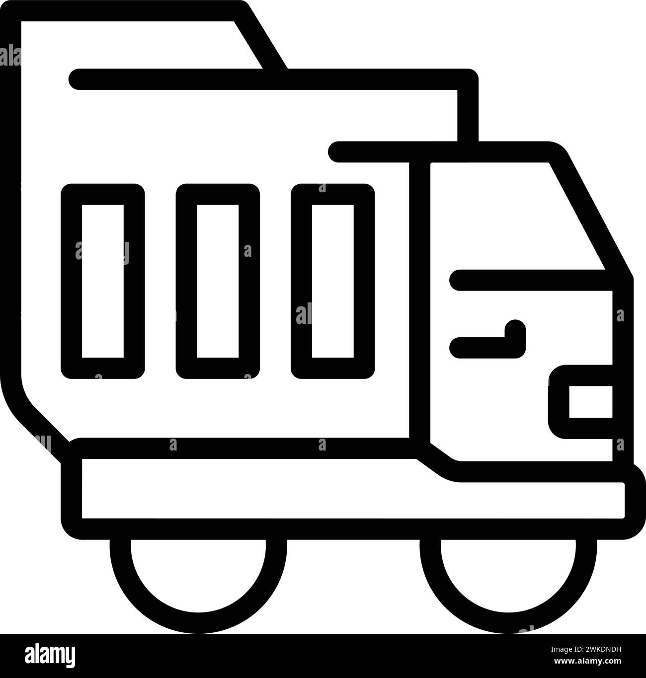 Truck car tipper icon outline vector. Building cargo. Delivery crate ...