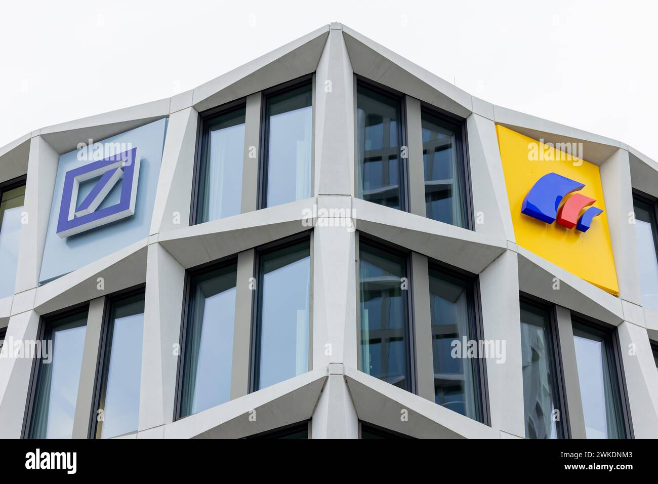 Bonn, Germany. 20th Feb, 2024. View of the Postbank Group headquarters with the Deutsche Bank and Postbank logos. Credit: Rolf Vennenbernd/dpa/Alamy Live News Stock Photo