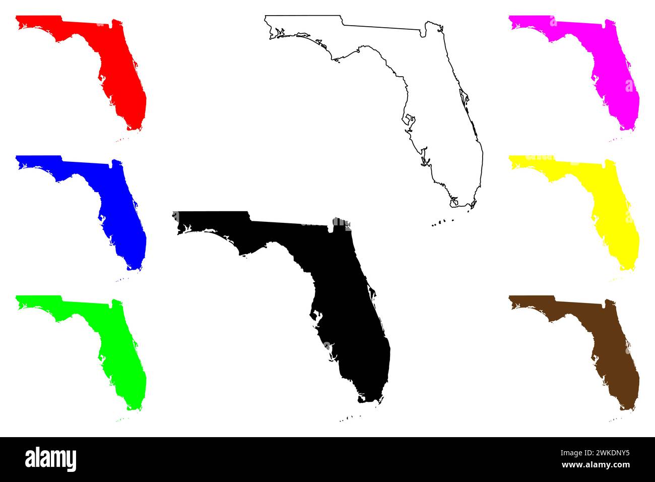 State of Florida (United States of America, USA or U.S.A.) silhouette