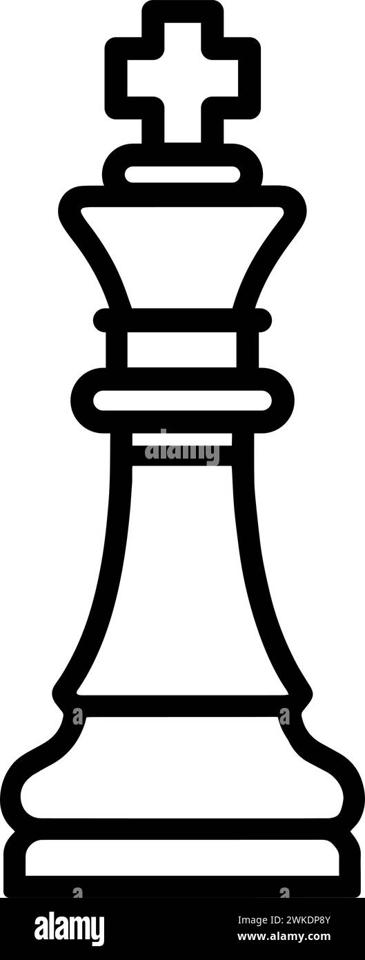 King Chess piece Icon Logo. Outline Vector illustration Stock Vector