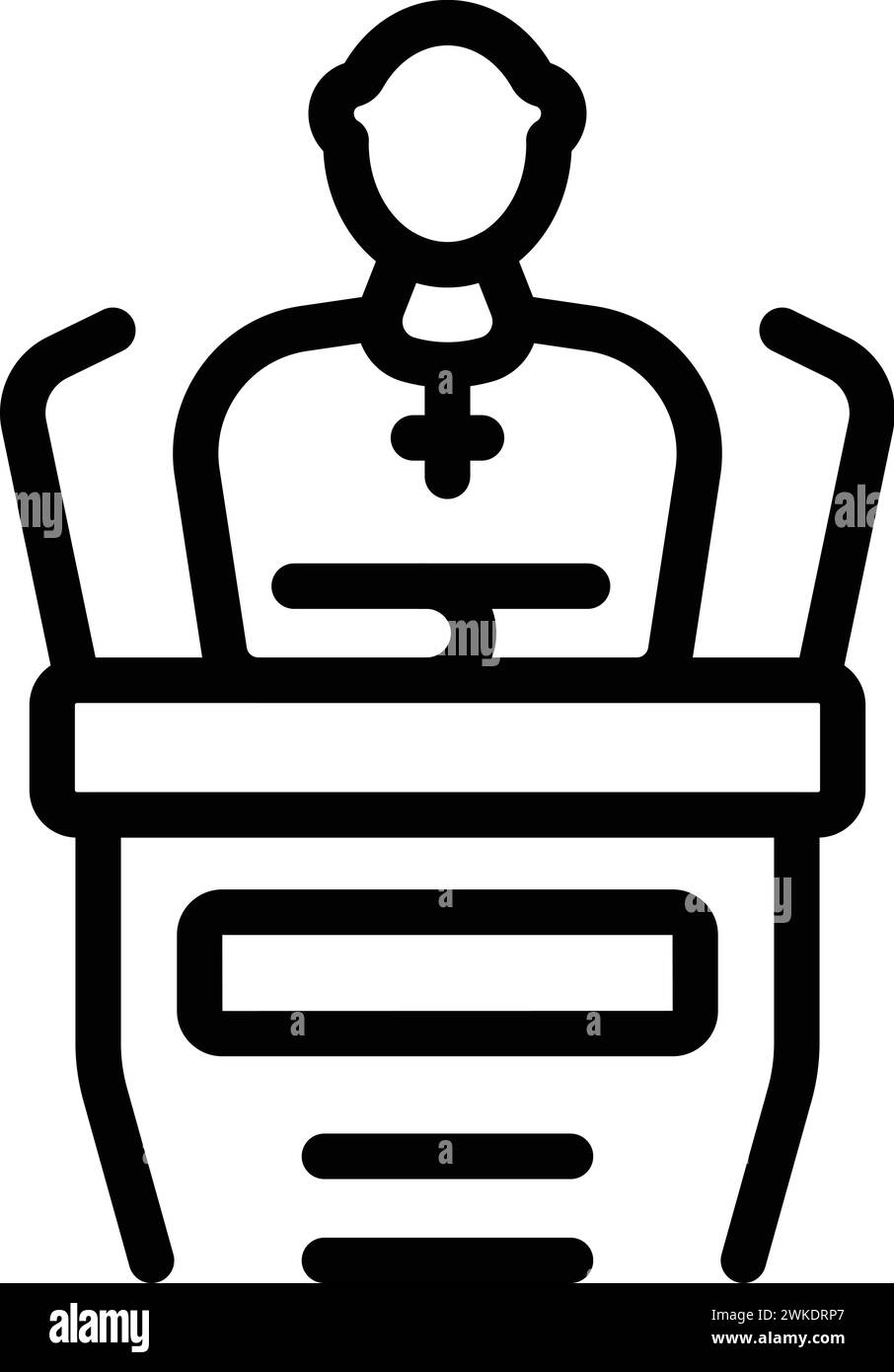 Church catholic speaker icon outline vector. Culture religion. Holy tradition Stock Vector