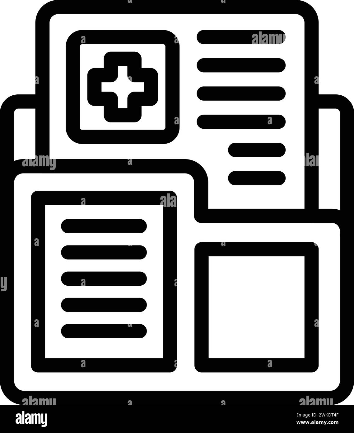 Visit folder medicine icon outline vector. Health clinic. Home care