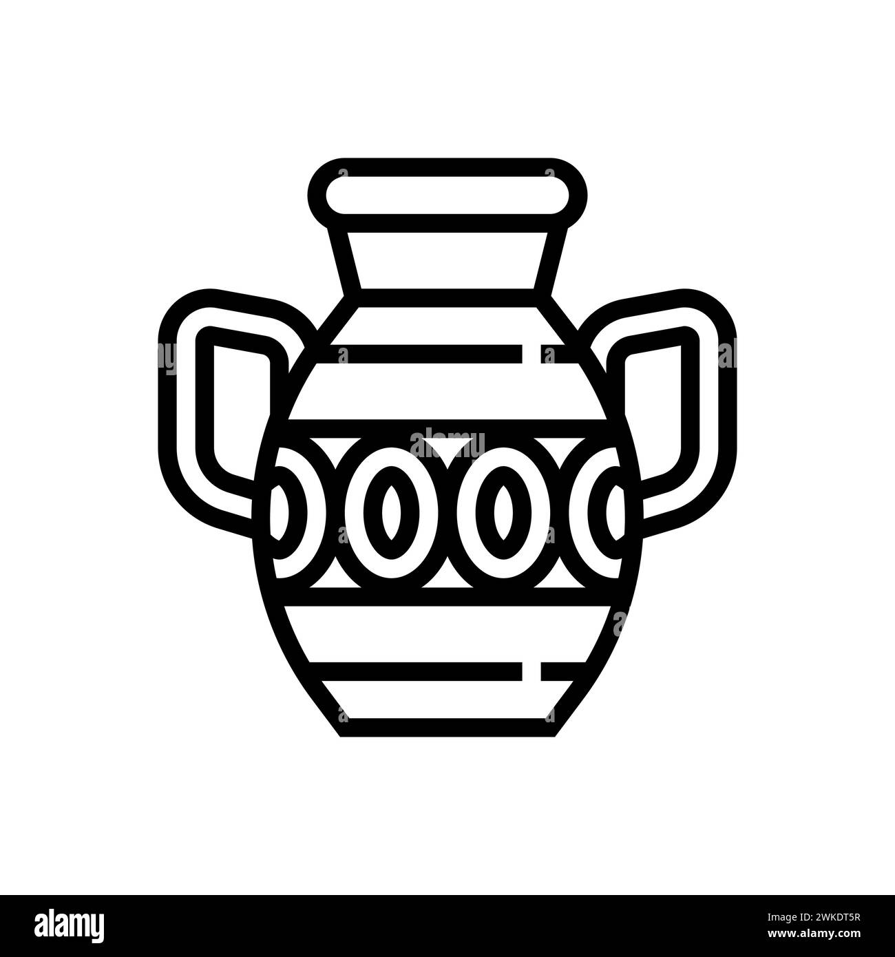 Art illustration symbol icon furniture logo household design sketch hand draw of vase urn Stock Vector