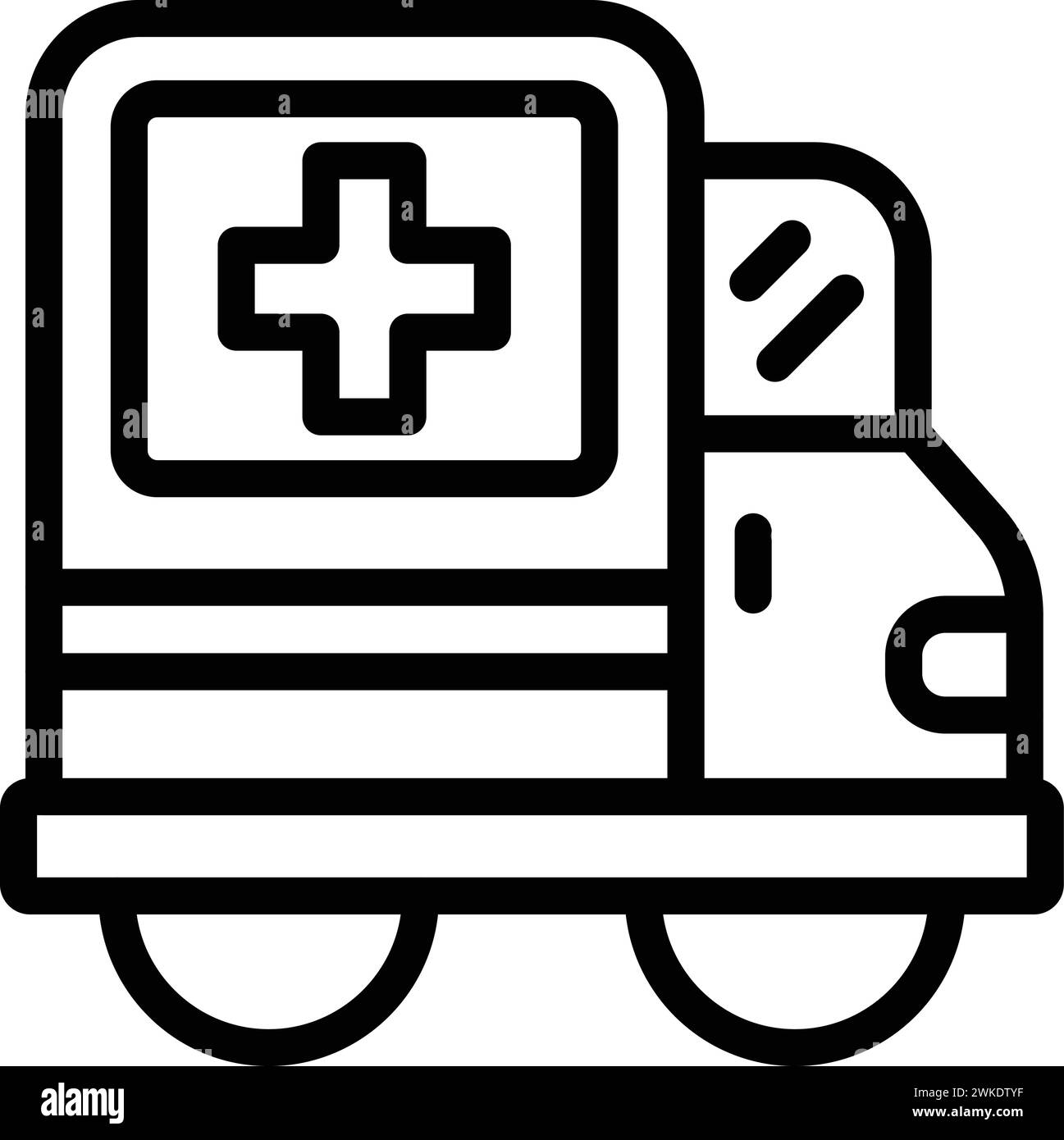 Ambulance car icon outline vector. Hospital care. Treatment visit