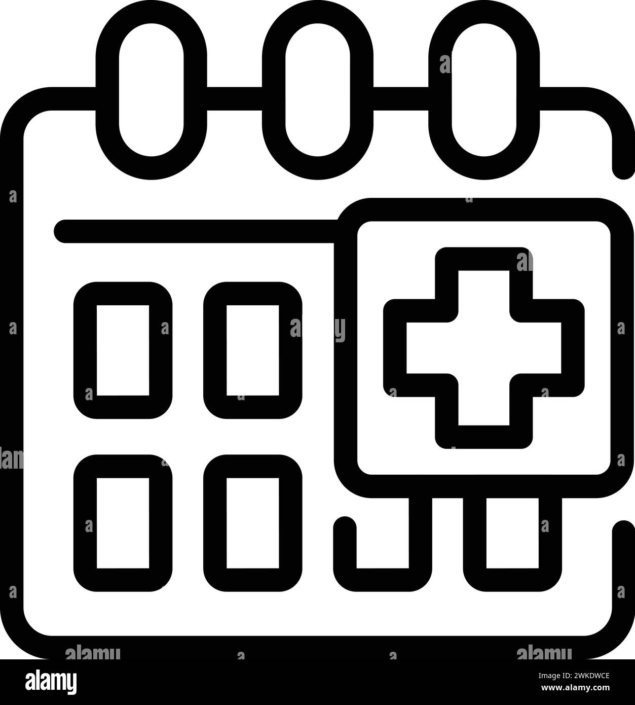 Visit doctor calendar icon outline vector. Mask treatment. Medication ...