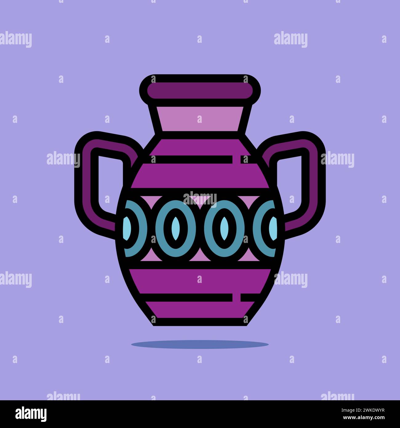 Art illustration symbol icon furniture logo household design sketch hand draw of vase urn Stock Vector