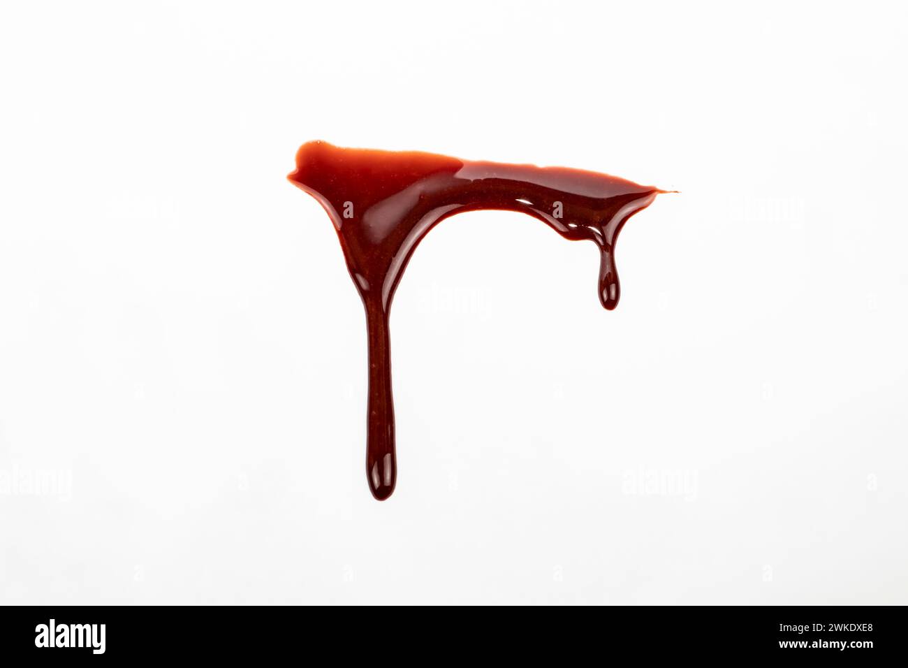 A blood spatter. A blood flowing down. Bloody pattern. Concepts of blood can be used in design Stock Photo