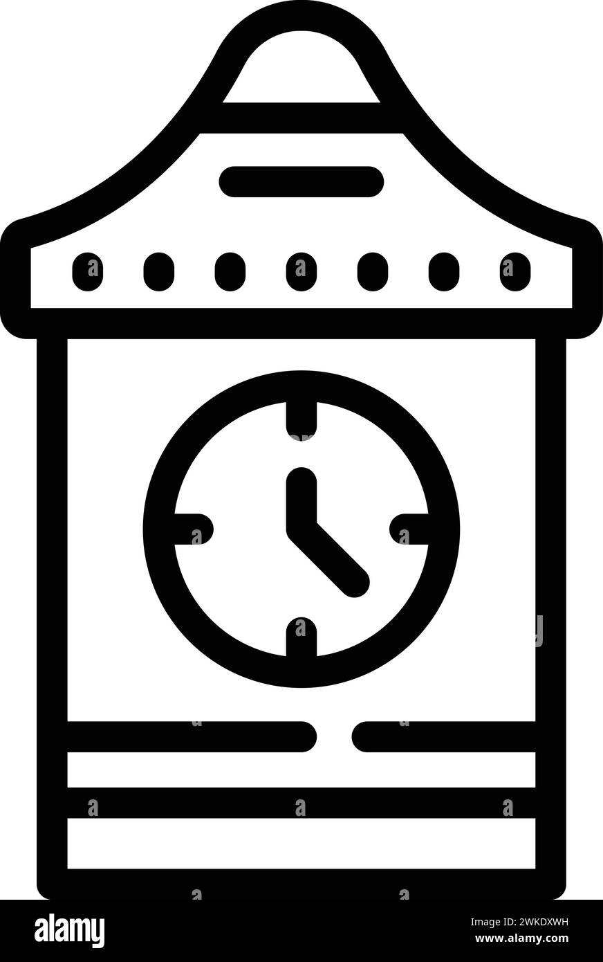 Clock tower icon outline vector. City swiss. Country europe tourism Stock Vector