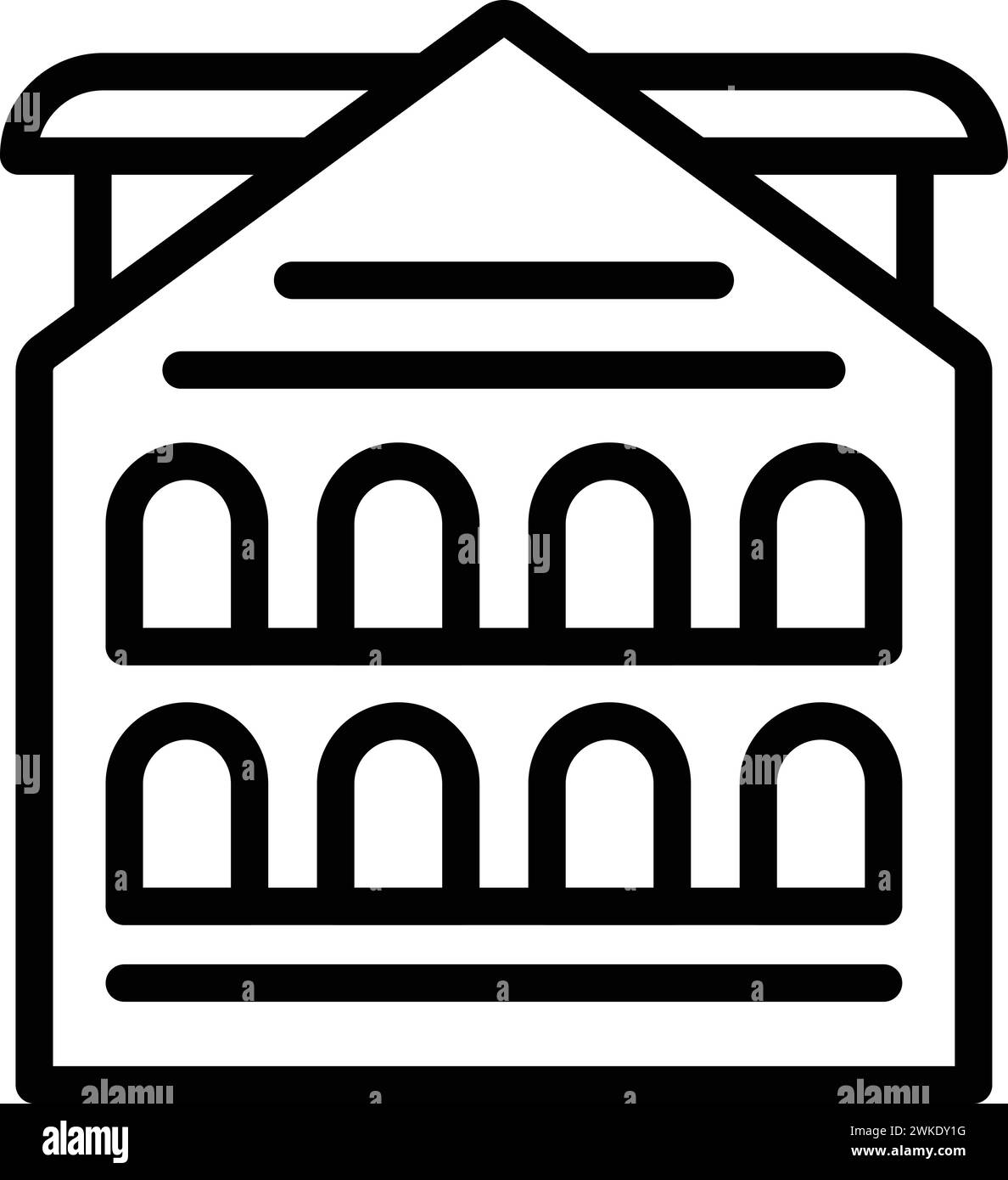 Big house city icon outline vector. Skyline architecture. House travel