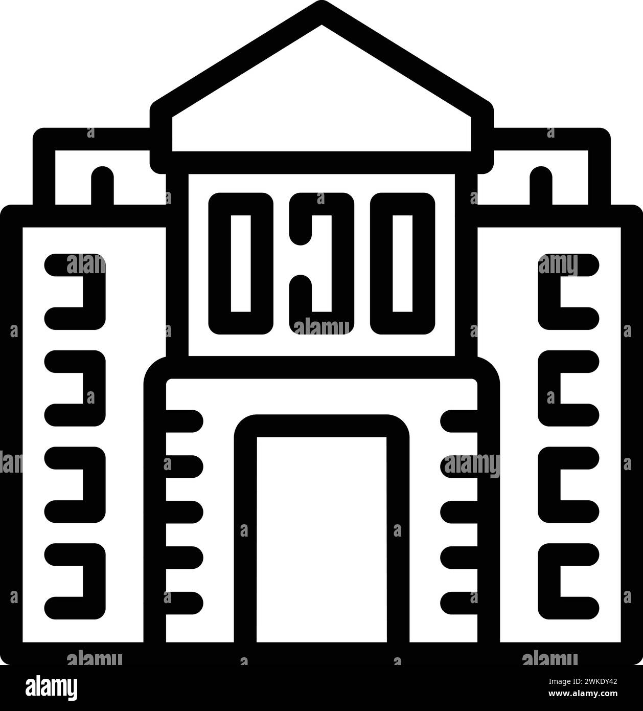 Swiss castle icon outline vector. Tower city canton. Emblem church