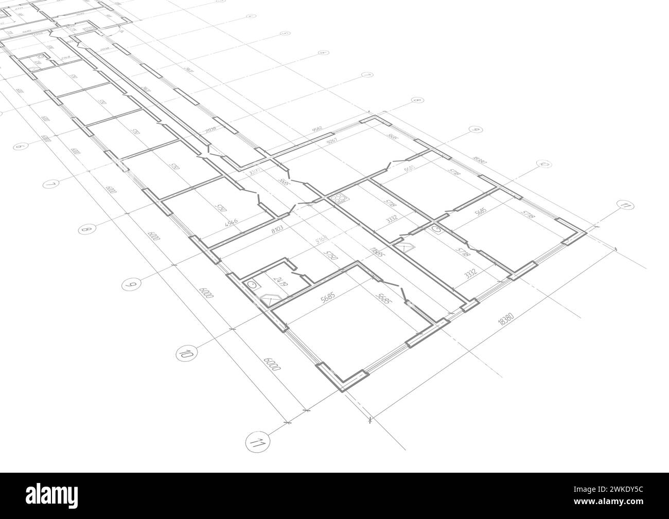 Architectural plan,technical project .House plan project .Engineering design .Industrial construction of houses .Vector , illustration. Stock Vector