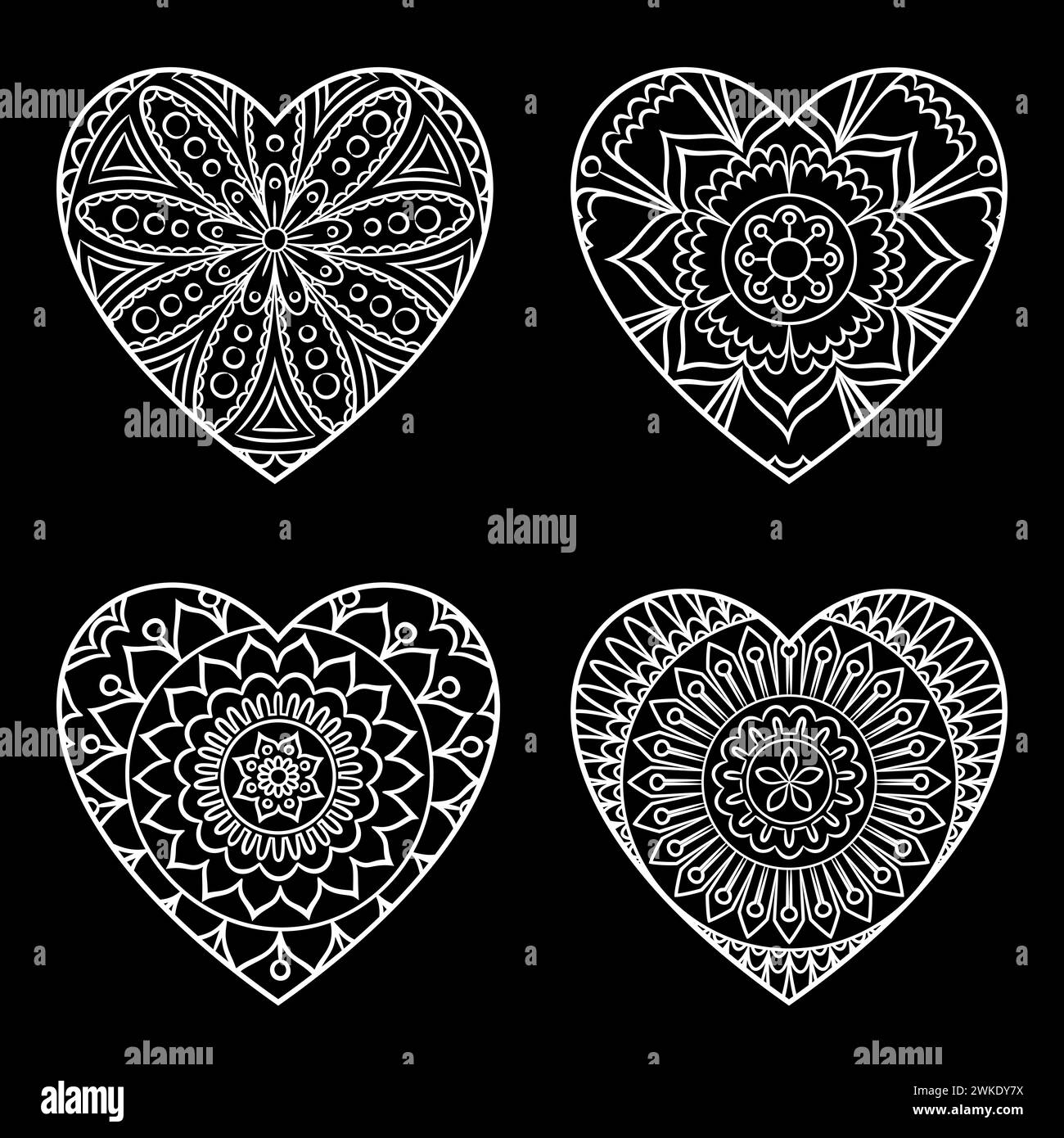 Doodle Hearts Set Stock Vector Image & Art - Alamy