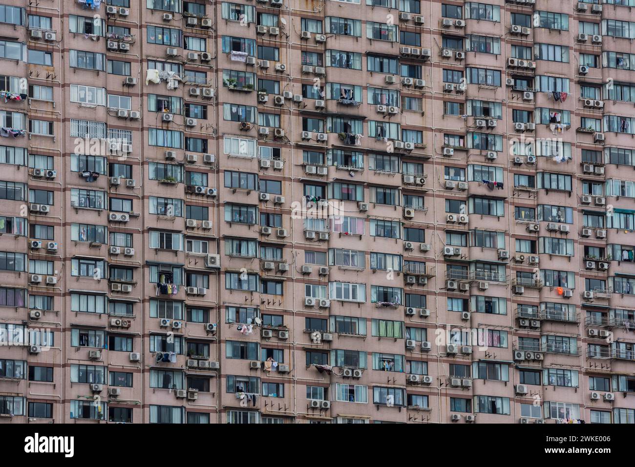 Shanghai, China - August 31, 2023: Partial appearance of high-density residential apartments in Shanghai Stock Photo