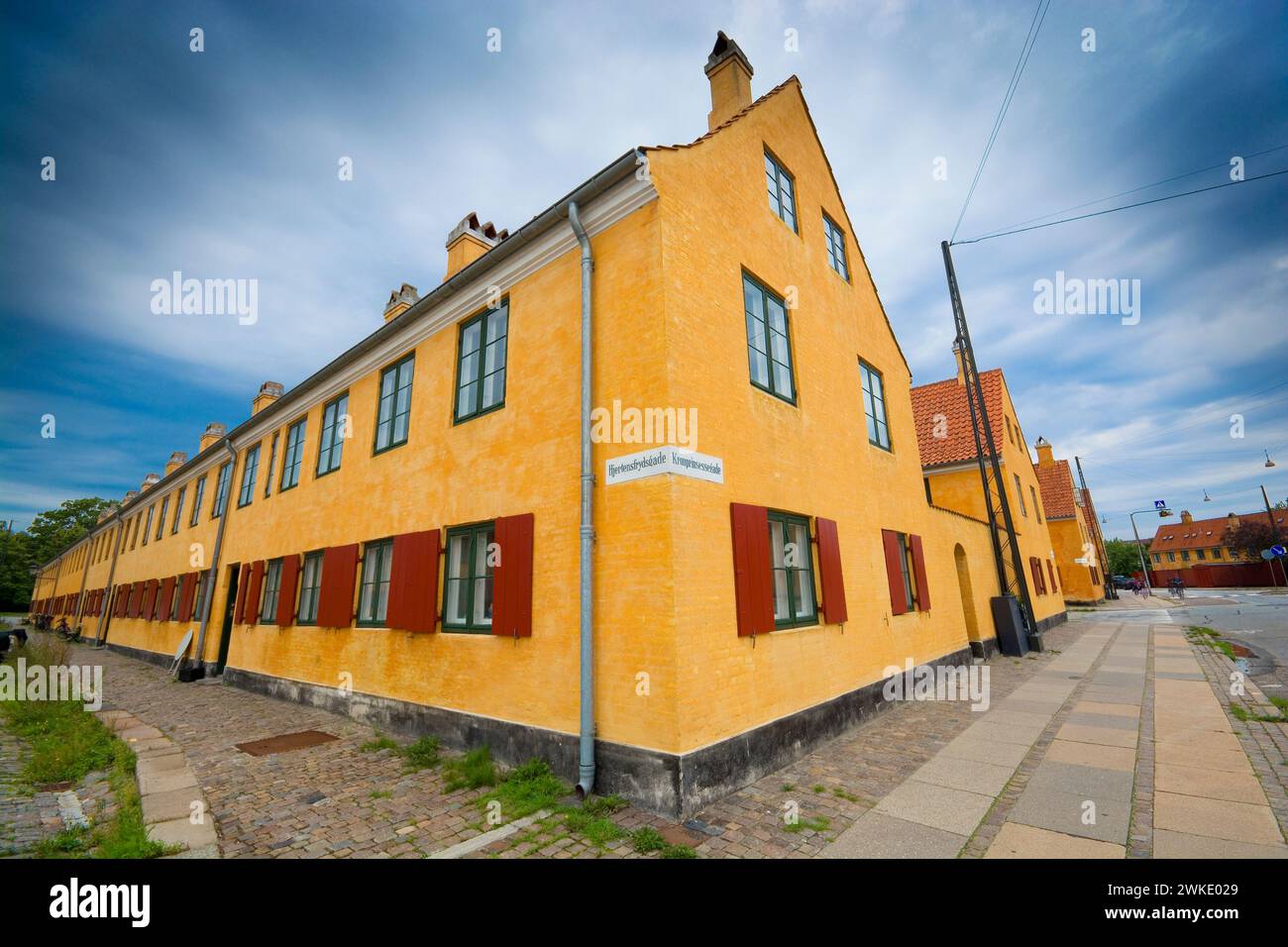 Nyboder - historic row house district of former Naval barracks in Copenhagen, Denmark Stock Photo