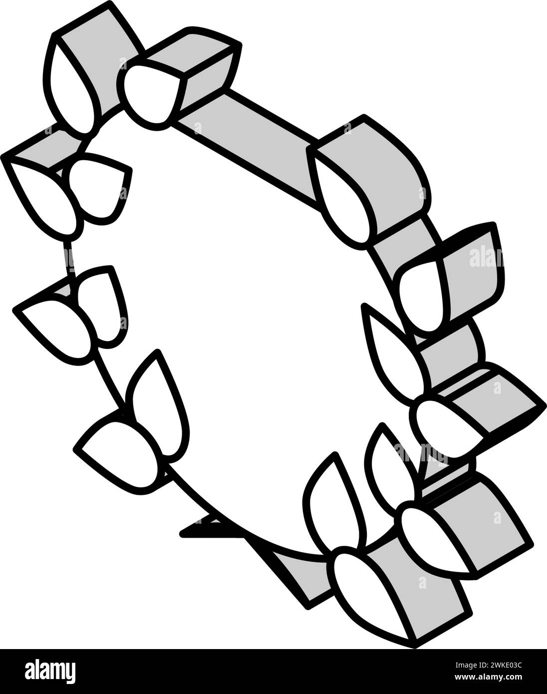 laurel crown isometric icon vector illustration Stock Vector