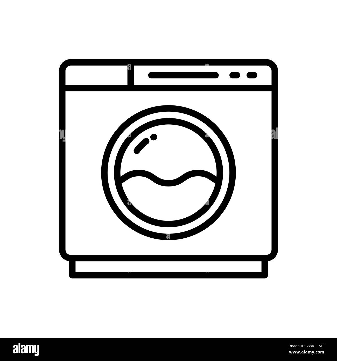 Art illustration symbol icon furniture logo household design sketch hand draw of washing machine Stock Vector