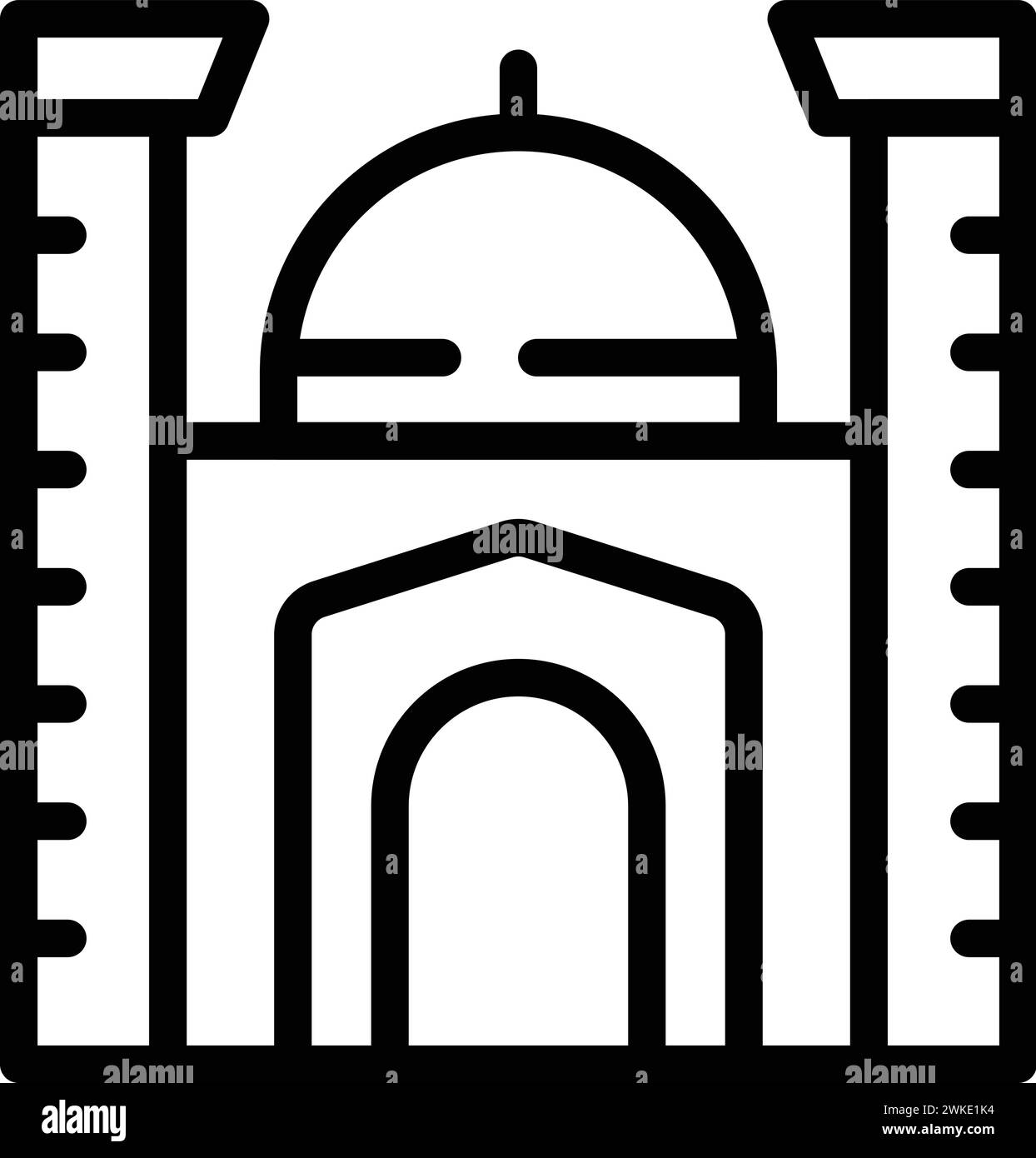 Vienna cultural hub icon outline vector. Iconic historical buildings 