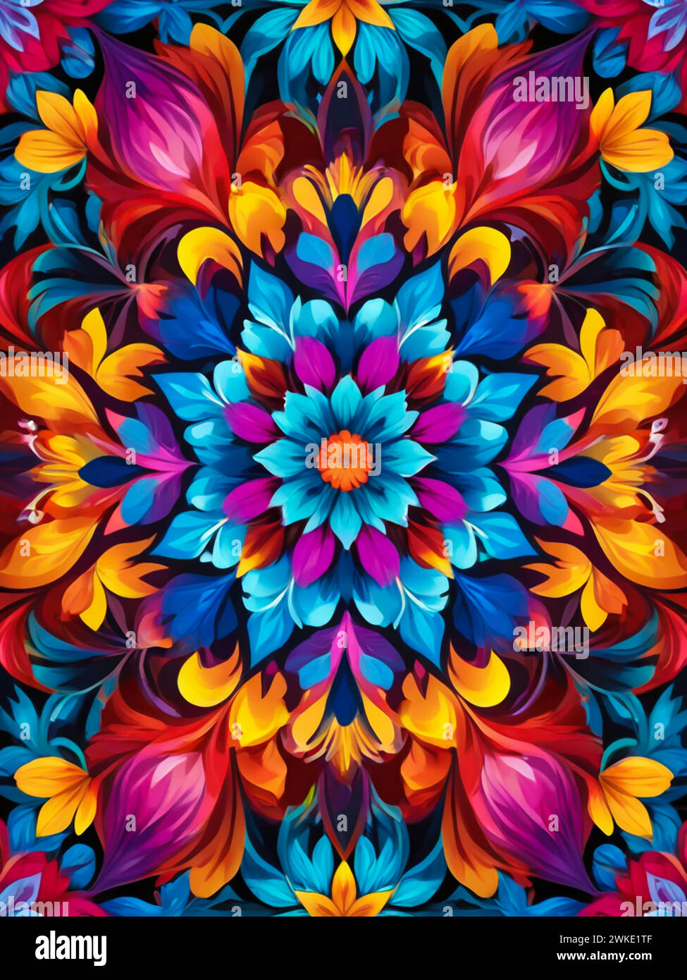 Bloom Floral details: A Tapestry of Hues, a vibrant burst of floral colors. Stock Vector