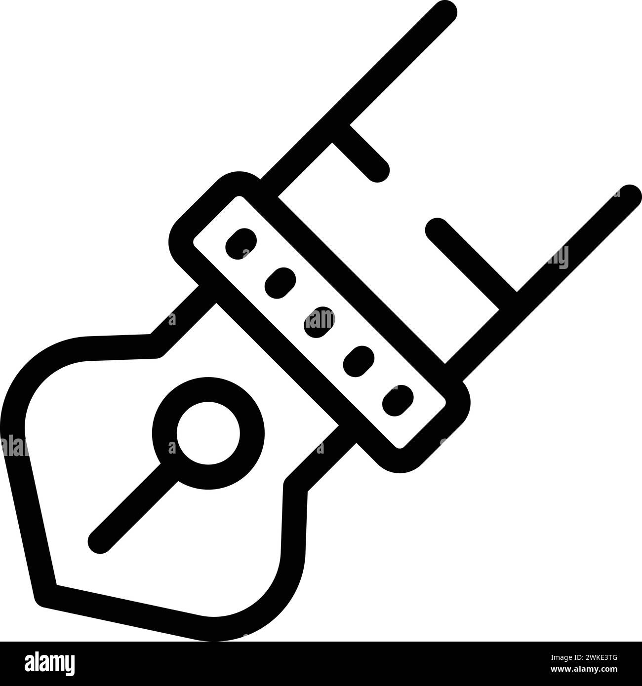 Inkwell pen icon outline vector. Calligraphic medieval instrument