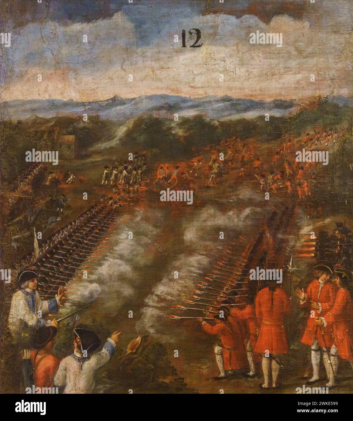 anonymous, 18th century, allegory of the dense of the Philippines by Don Simon de Anda y Salazar , oil on canvas, Alava Fine Arts Museum, Vitoria, Basque Country, Spain. Stock Photo
