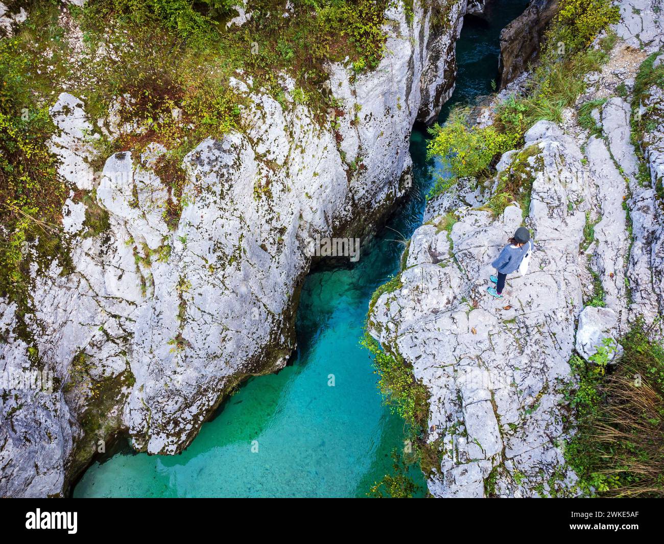 Soa river valley. Bovec, julian alps. Slovenia, Central Europe,. Stock Photo