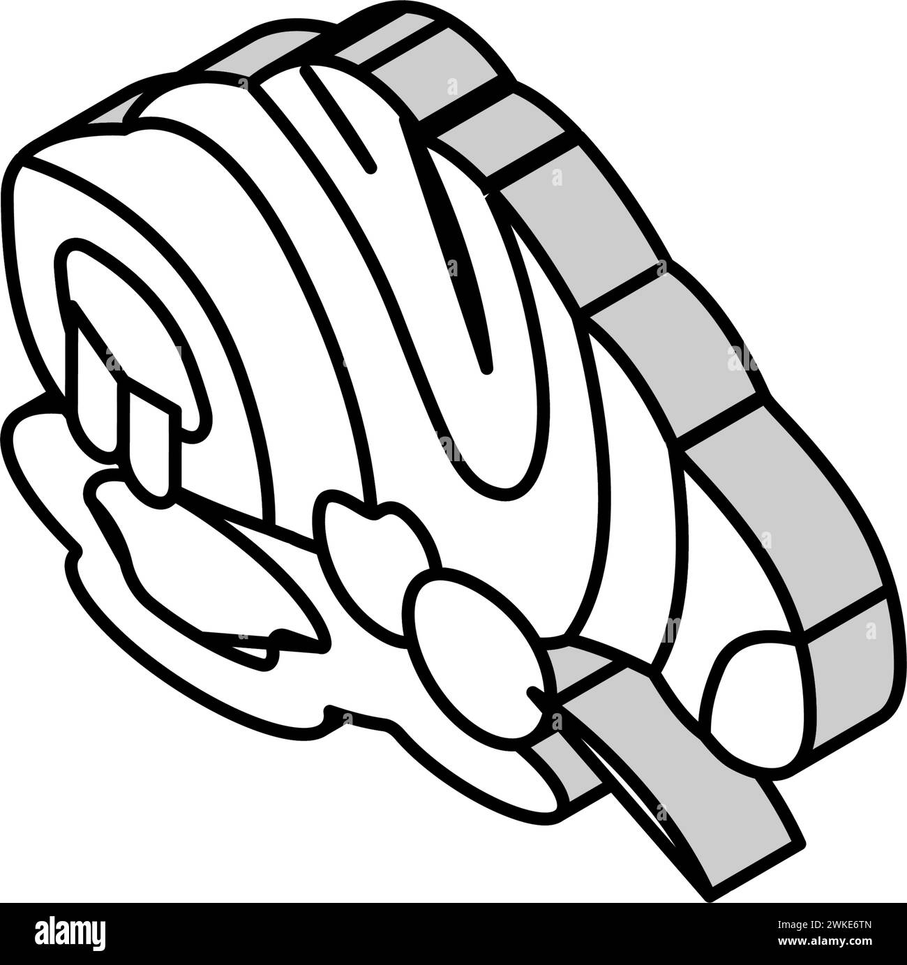 cherry pastry isometric icon vector illustration Stock Vector Image ...