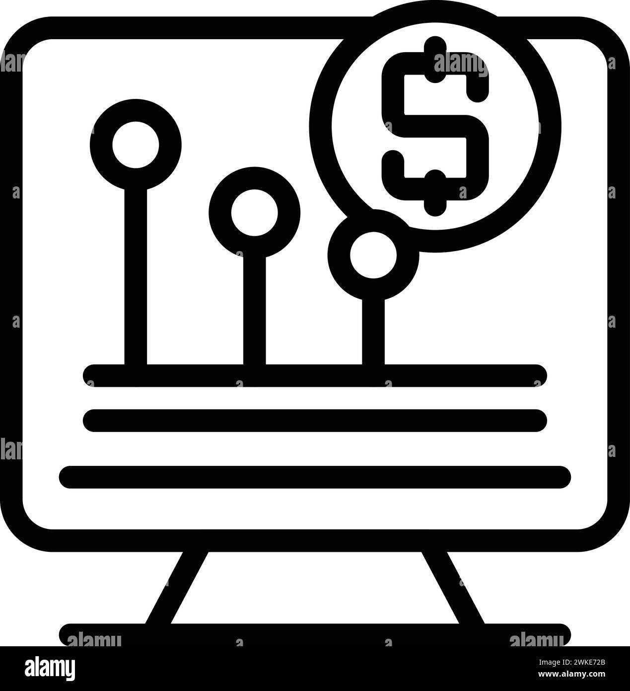 Investment raise icon outline vector. Business profit growth. Stock market revenue Stock Vector